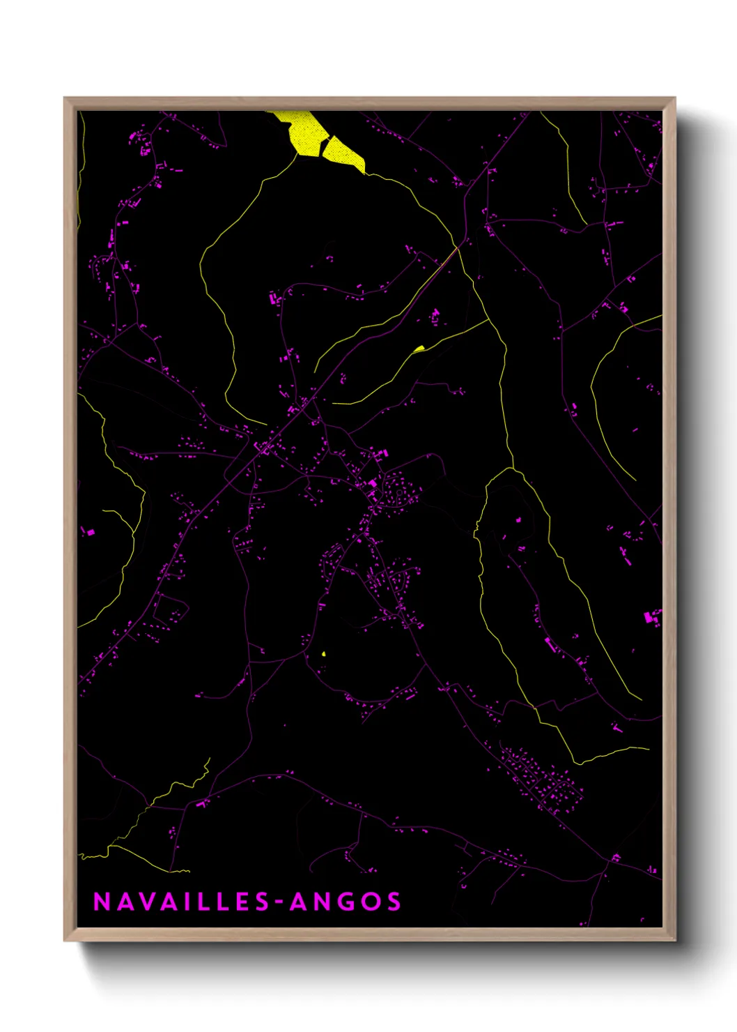 Une affiche de carte sur Navailles-Angos