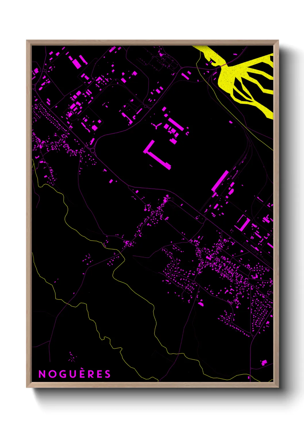 Une affiche de carte sur Noguères