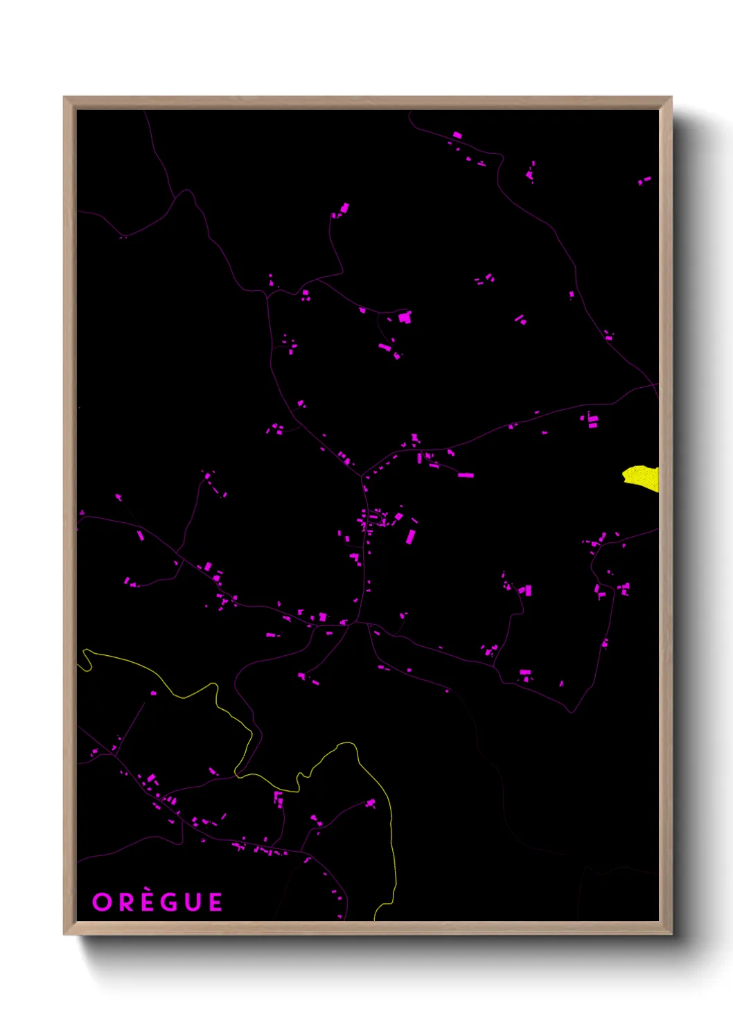 Une affiche de carte sur Orègue