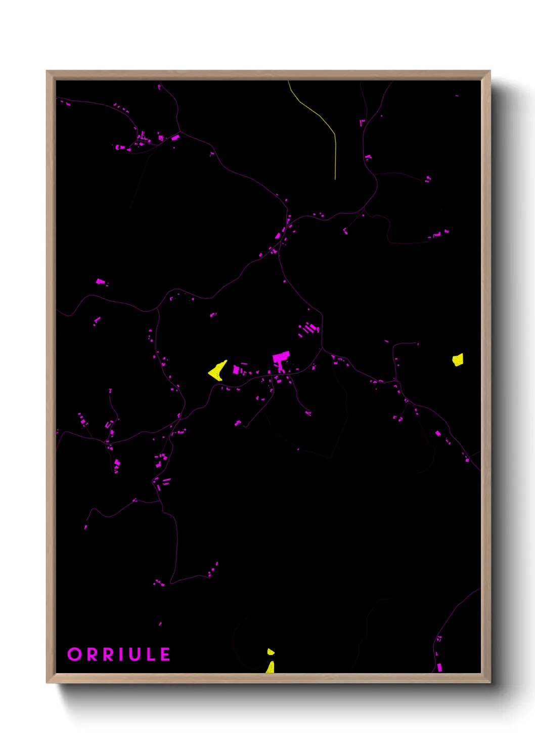 Une affiche de carte sur Orriule