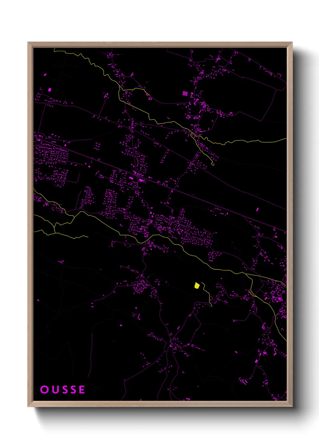 Une affiche de carte sur Ousse