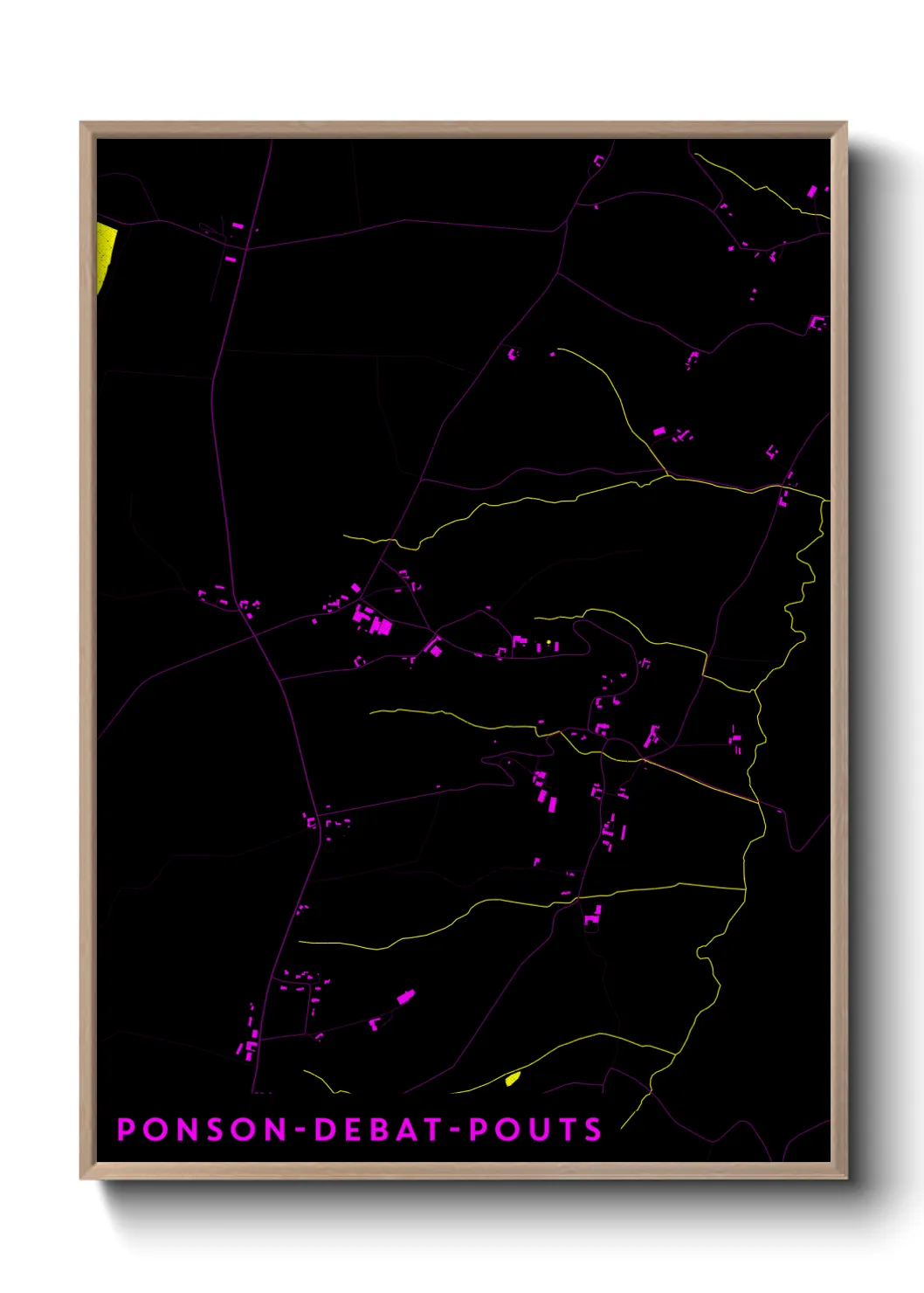 Une affiche de carte sur Ponson-Debat-Pouts