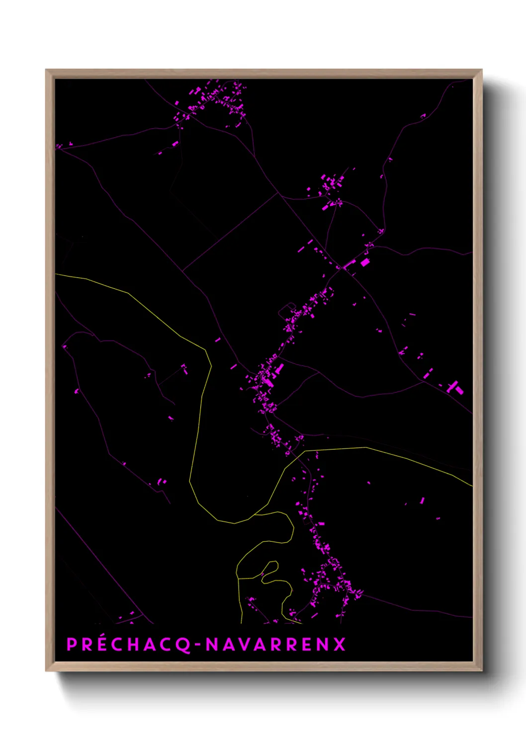 Une affiche de carte sur Préchacq-Navarrenx