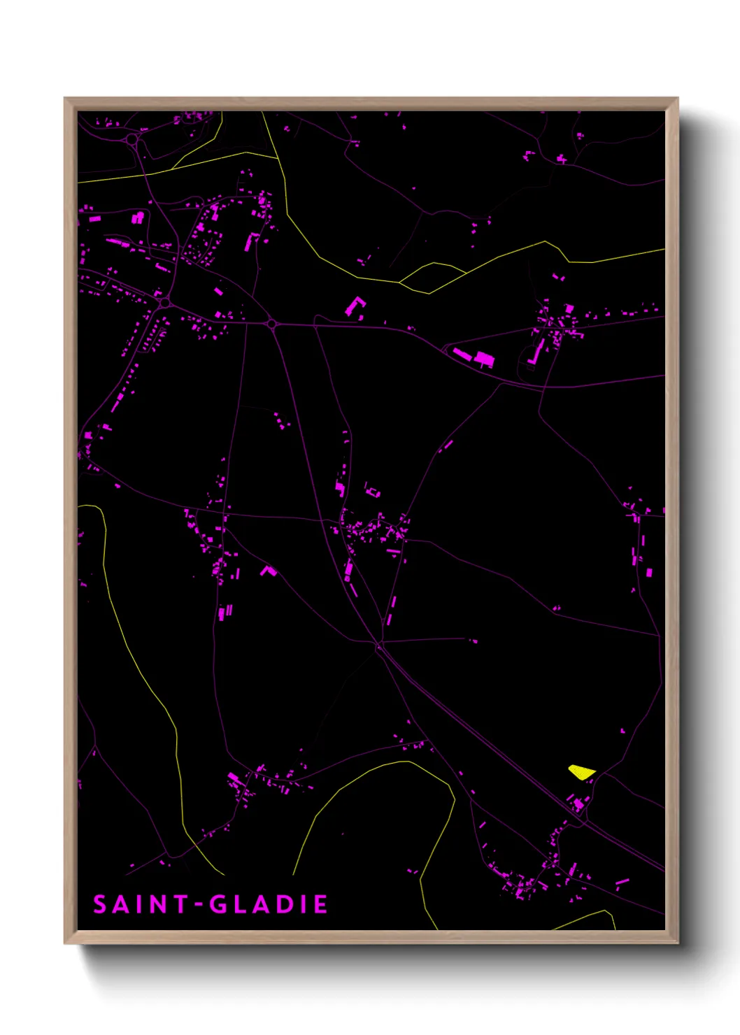 Une affiche de carte sur Saint-Gladie