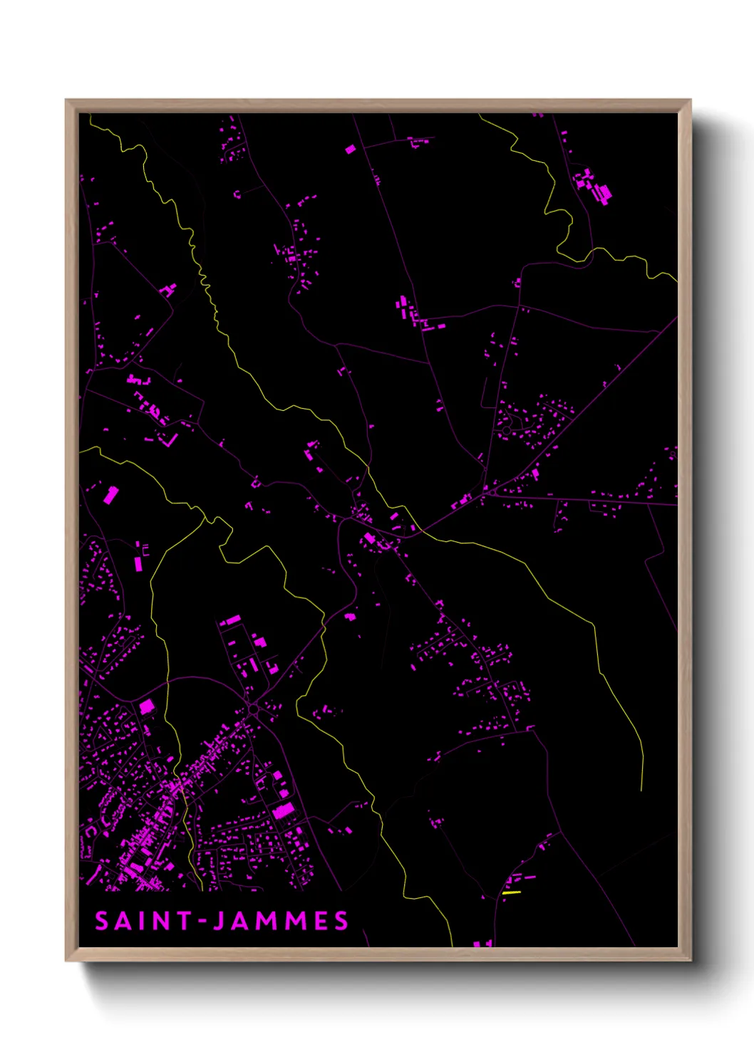 Une affiche de carte sur Saint-Jammes
