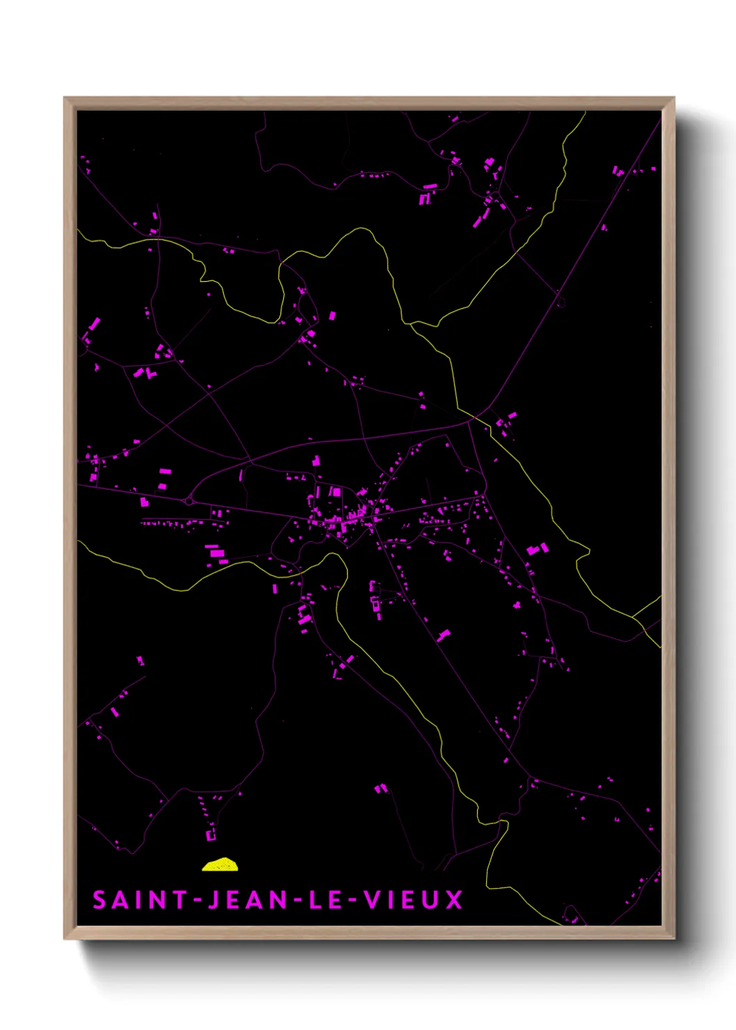 Une affiche de carte sur Saint-Jean-le-Vieux