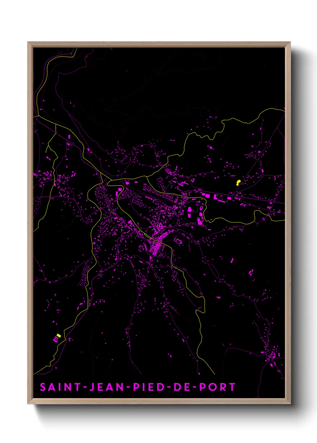 Une affiche de carte sur Saint-Jean-Pied-de-Port