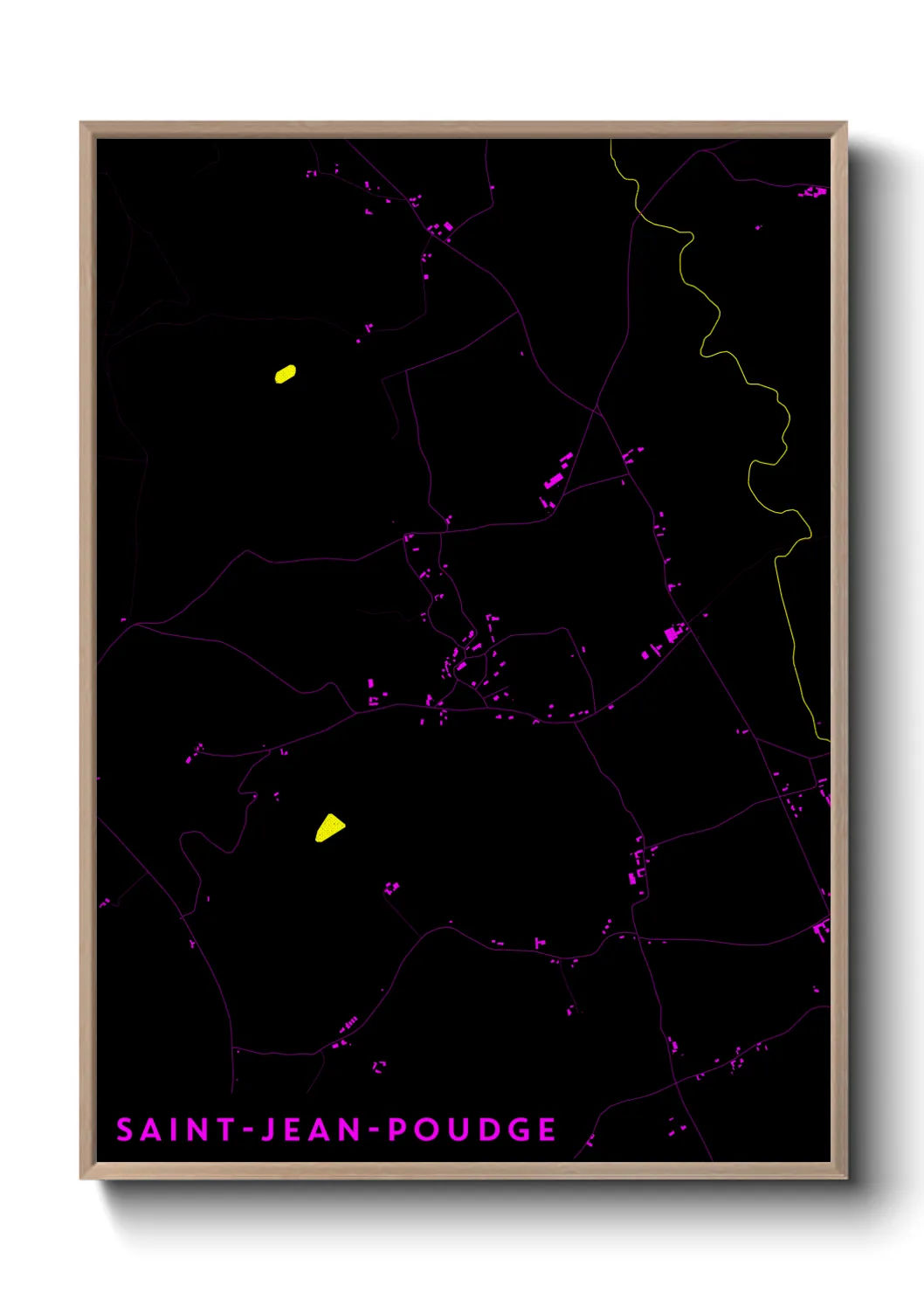 Une affiche de carte sur Saint-Jean-Poudge