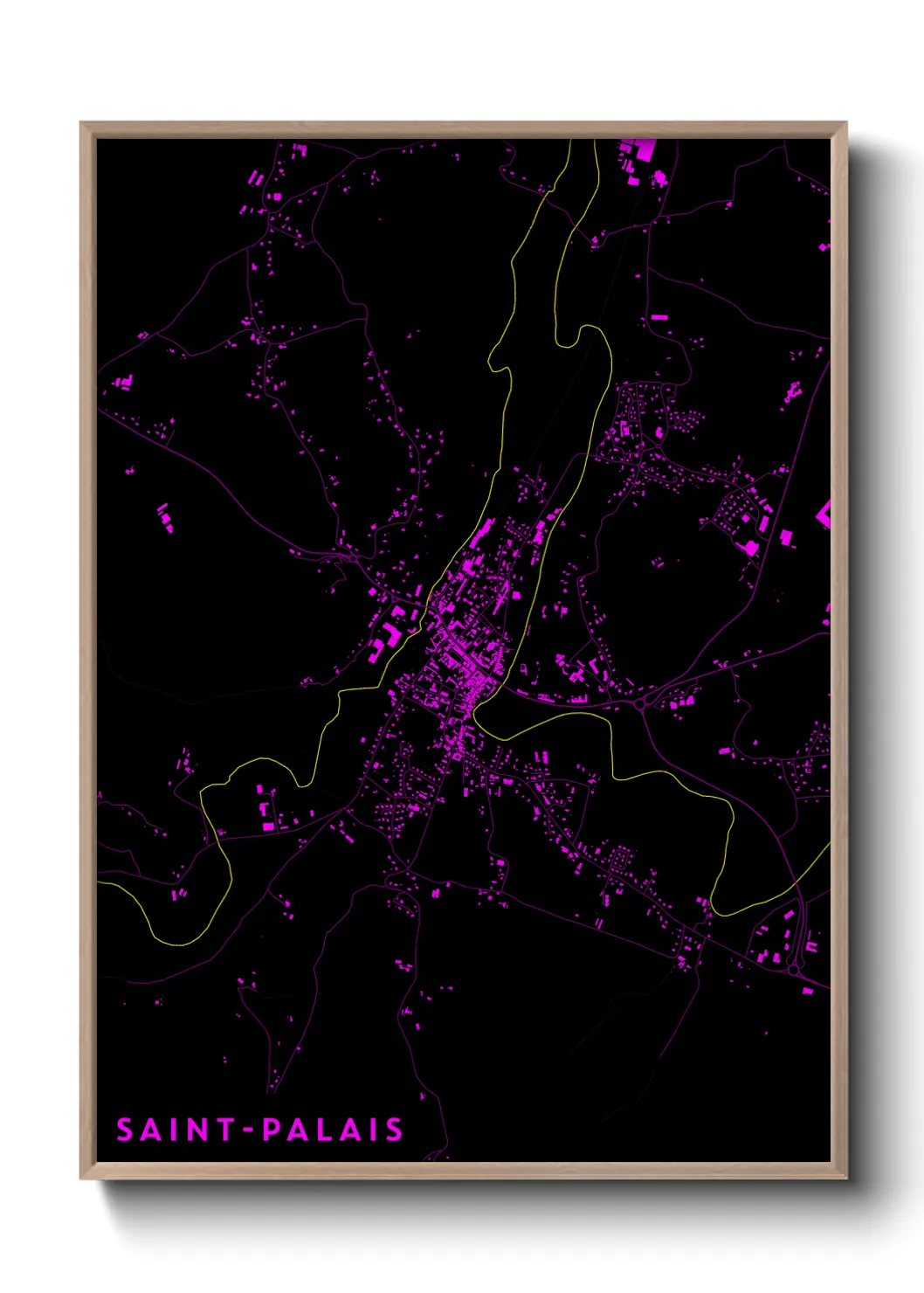 Une affiche de carte sur Saint-Palais