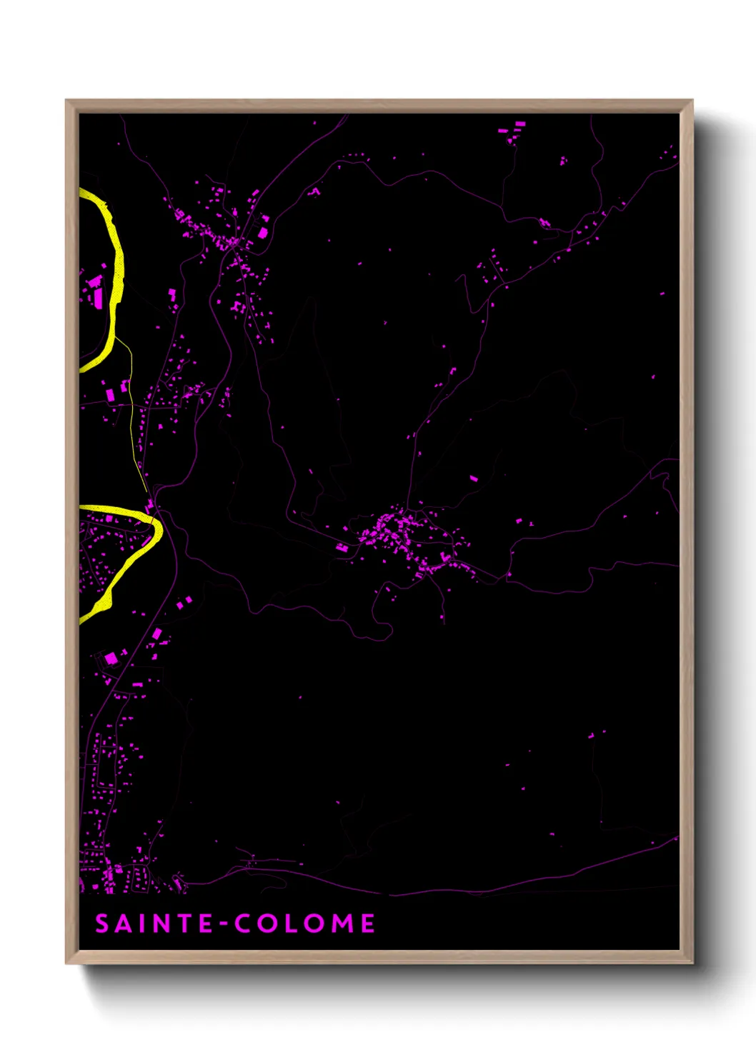 Une affiche de carte sur Sainte-Colome