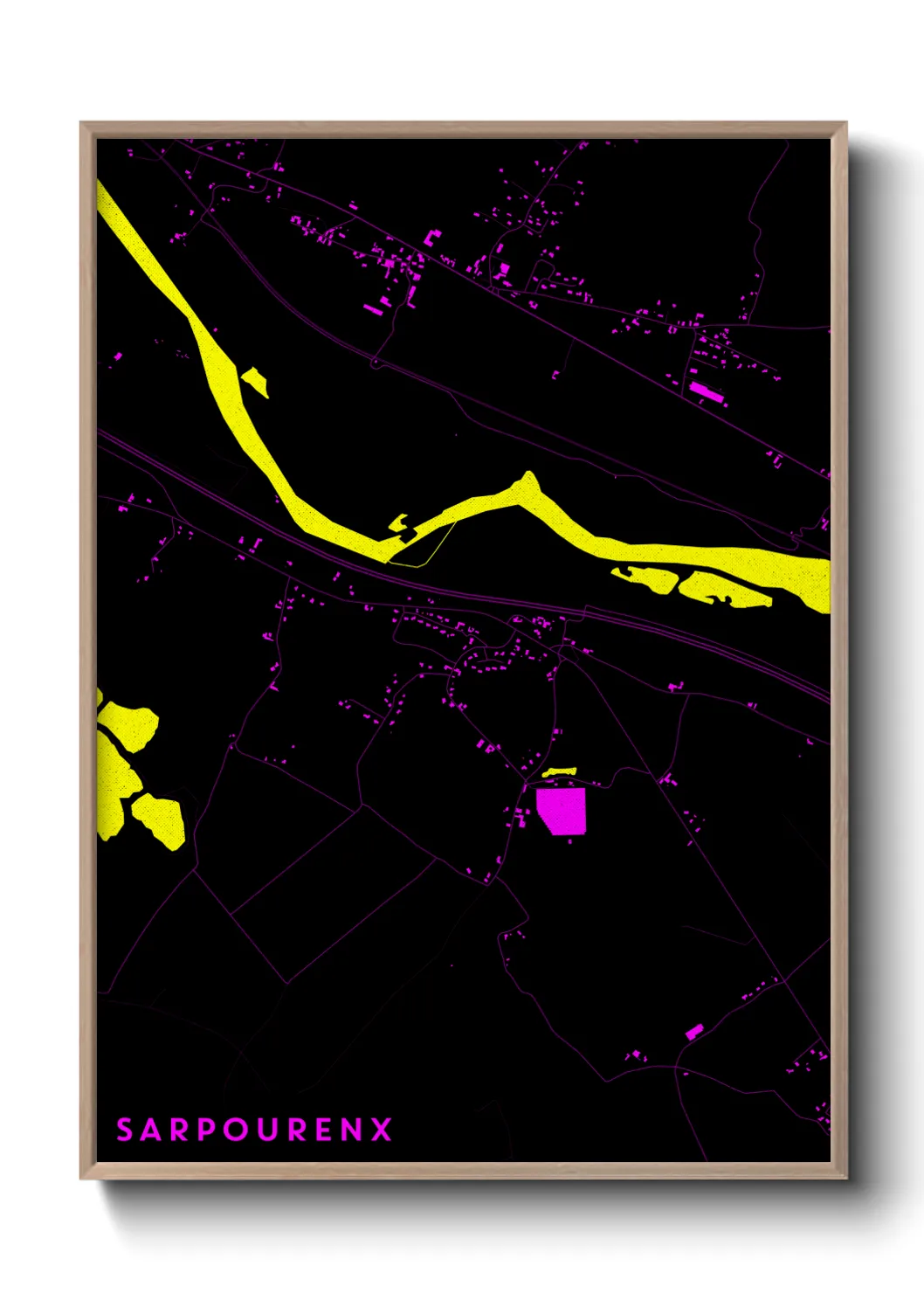 Une affiche de carte sur Sarpourenx