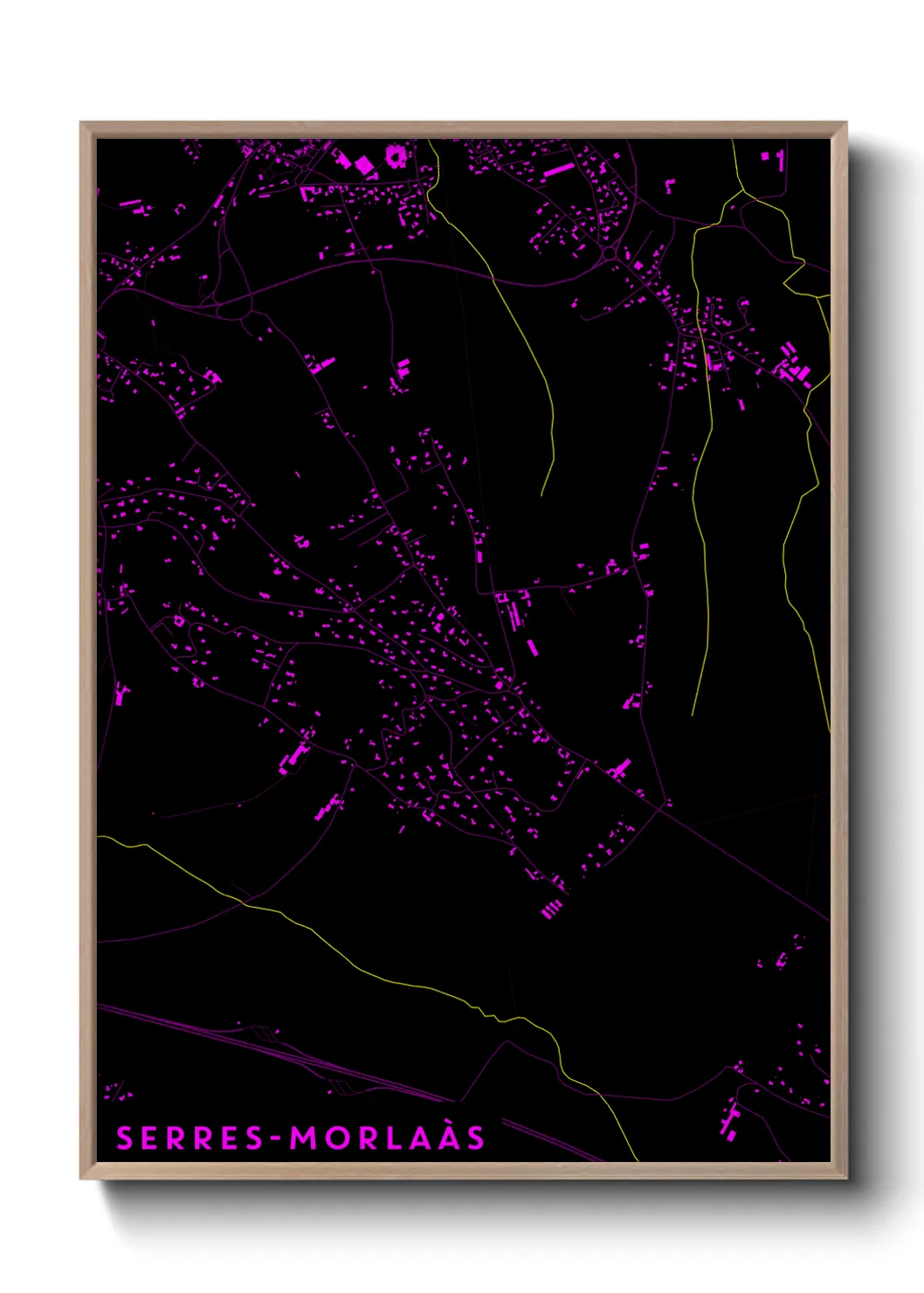 Une affiche de carte sur Serres-Morlaàs