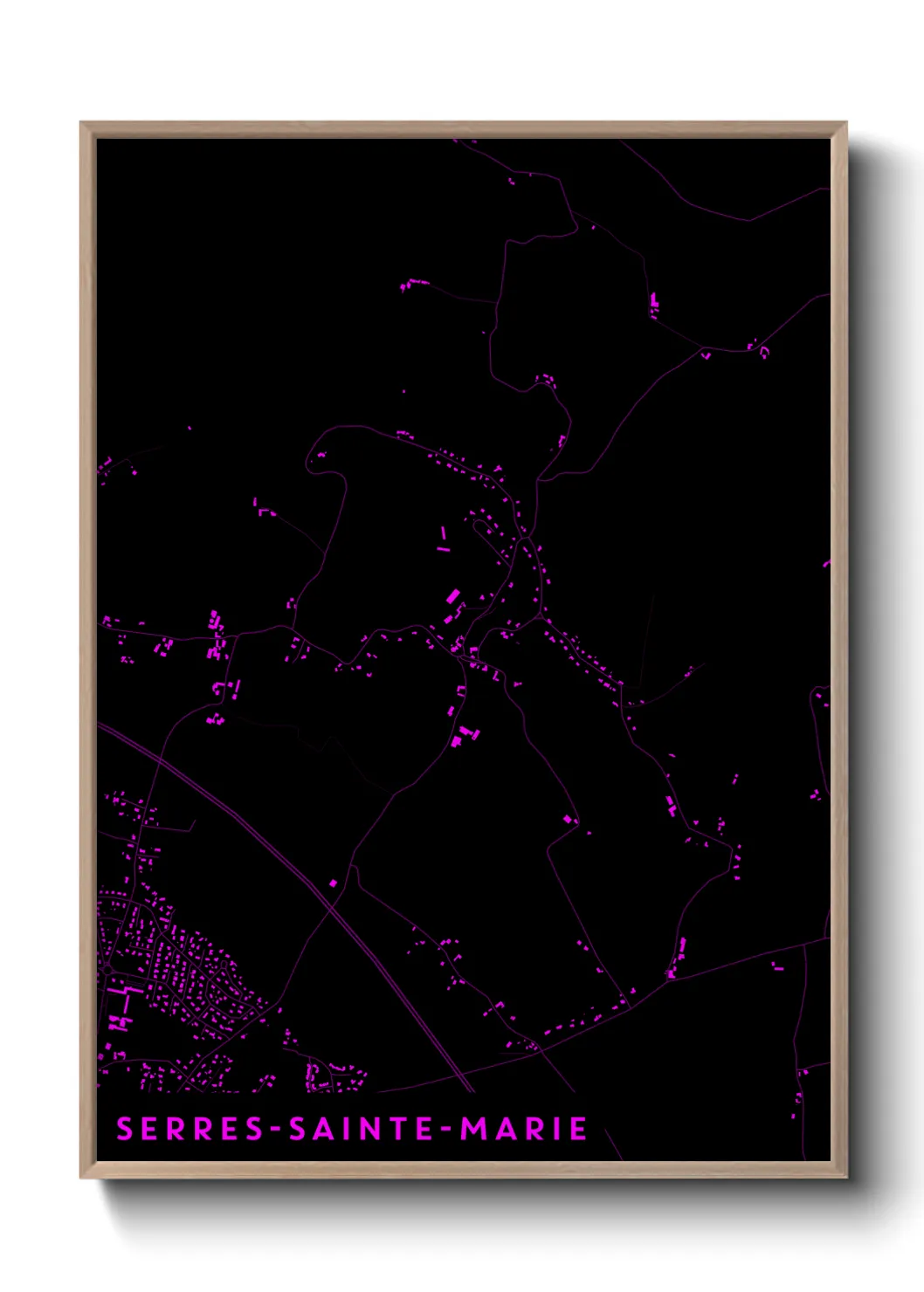 Une affiche de carte sur Serres-Sainte-Marie