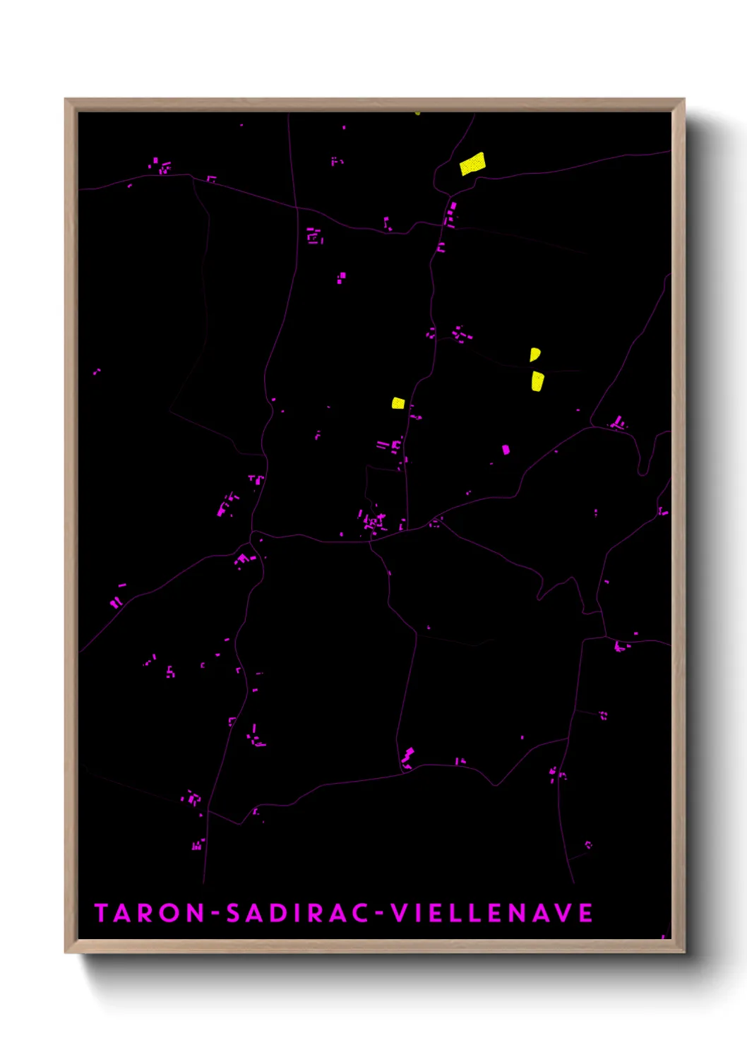 Une affiche de carte sur Taron-Sadirac-Viellenave