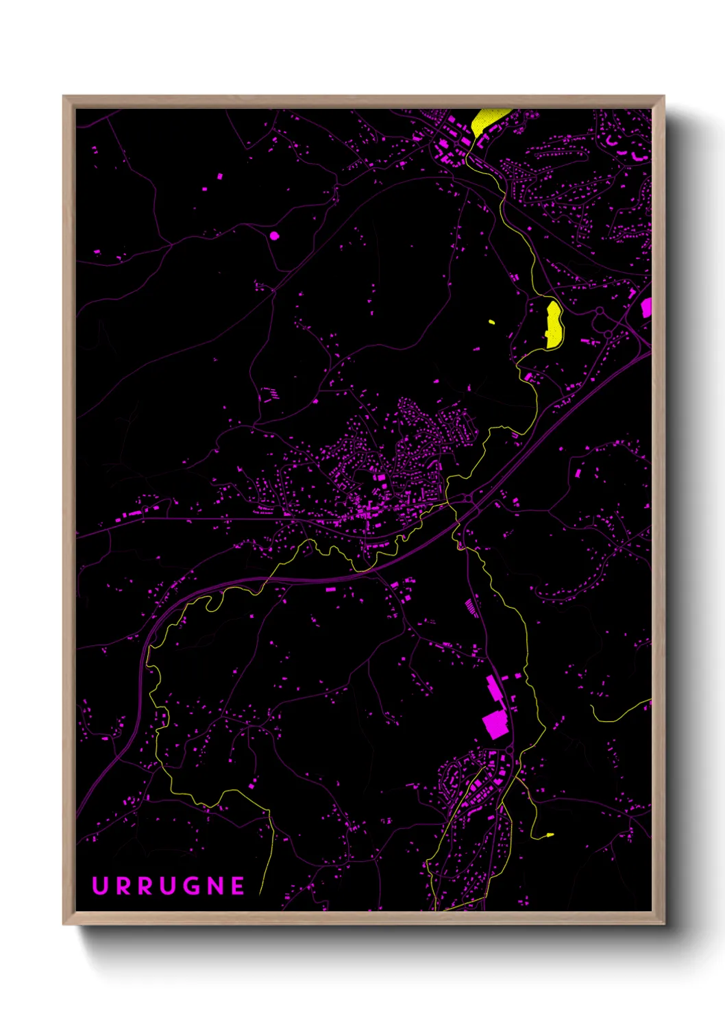 Une affiche de carte sur Urrugne