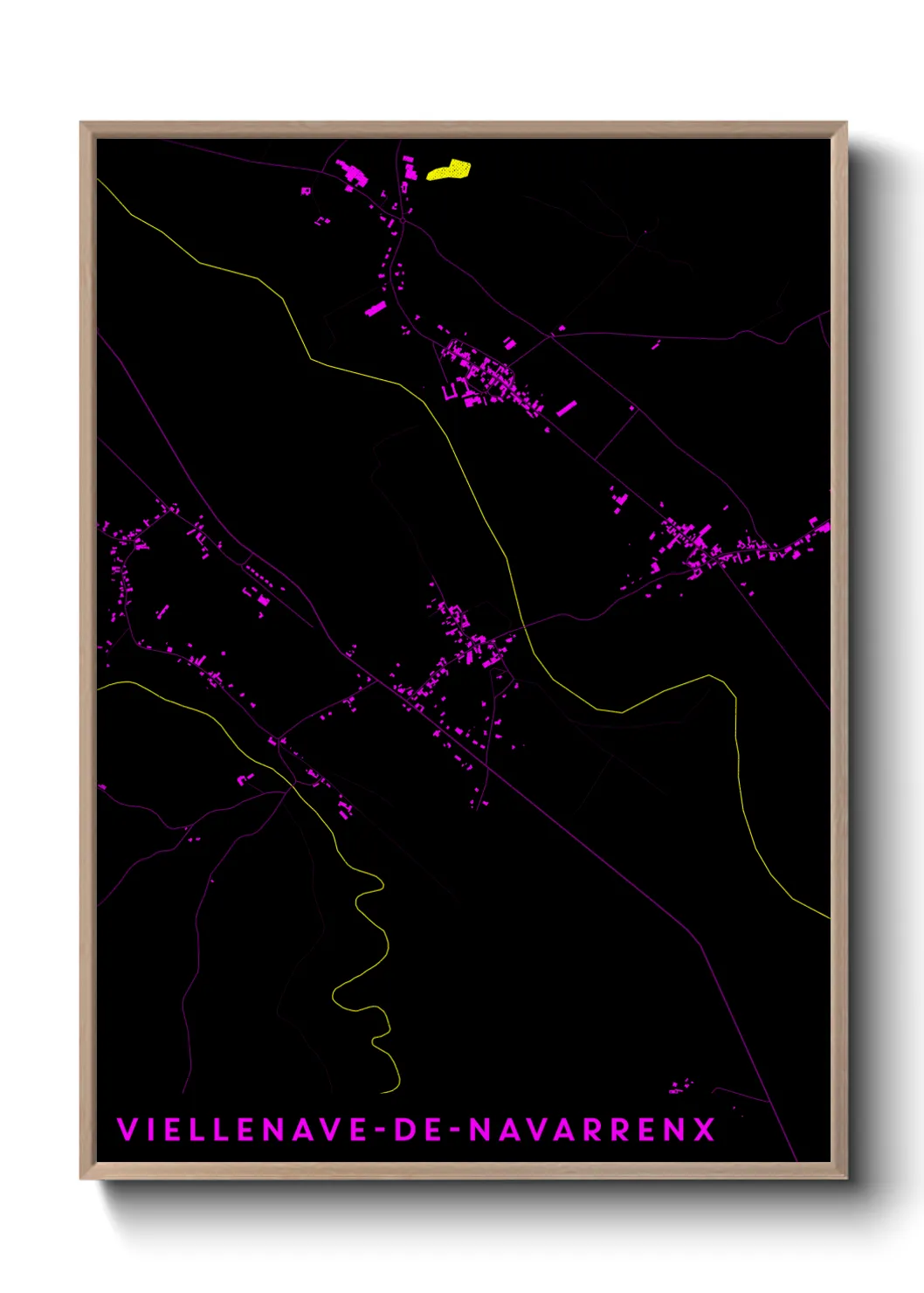 Une affiche de carte sur Viellenave-de-Navarrenx