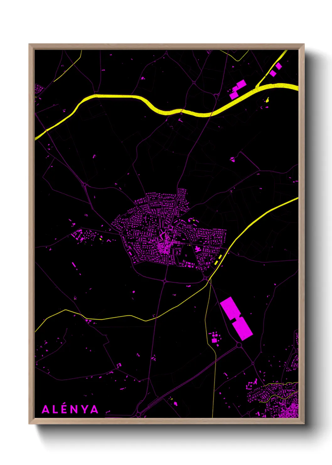 Une affiche de carte sur Alénya