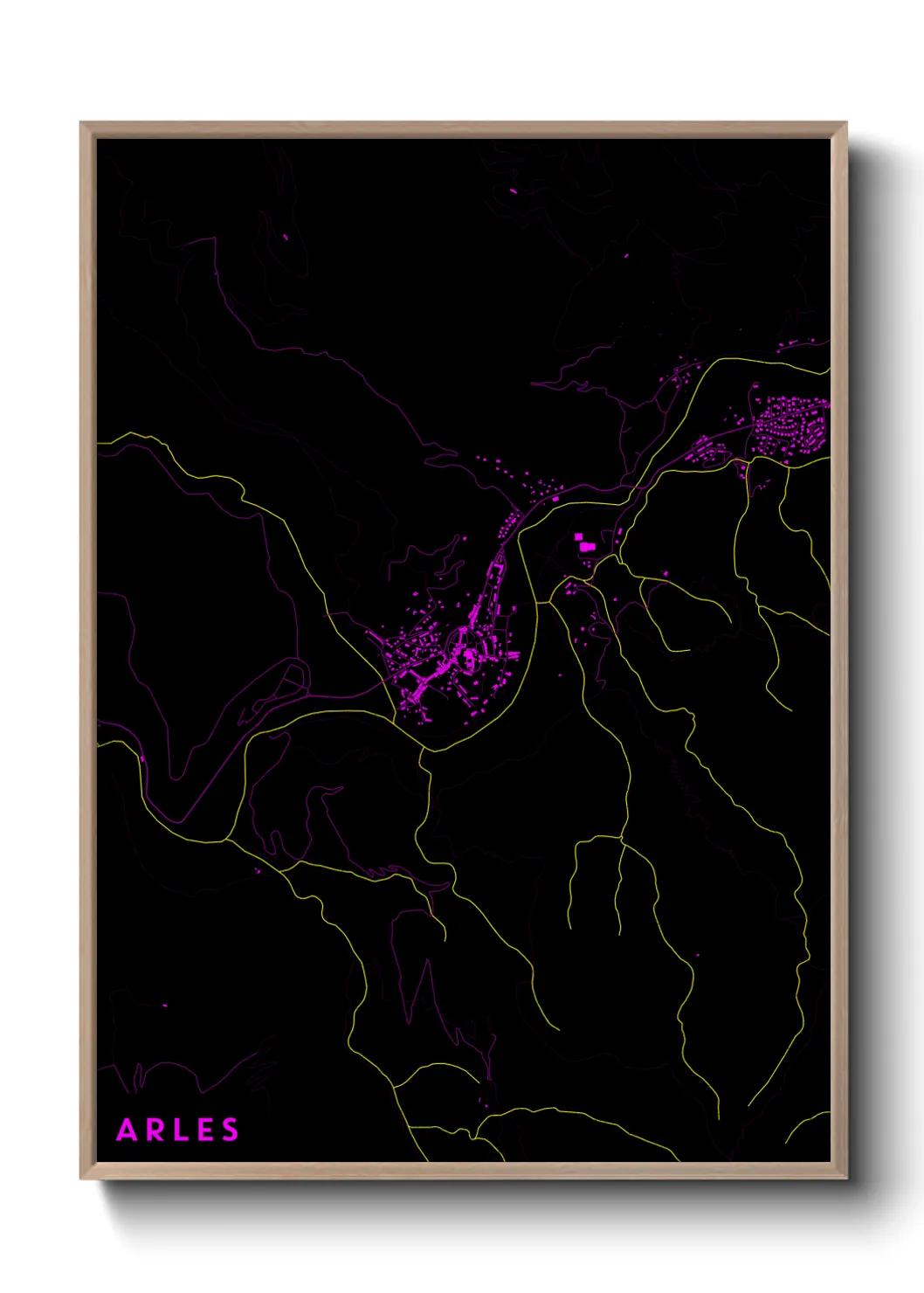 Une affiche de carte sur Arles