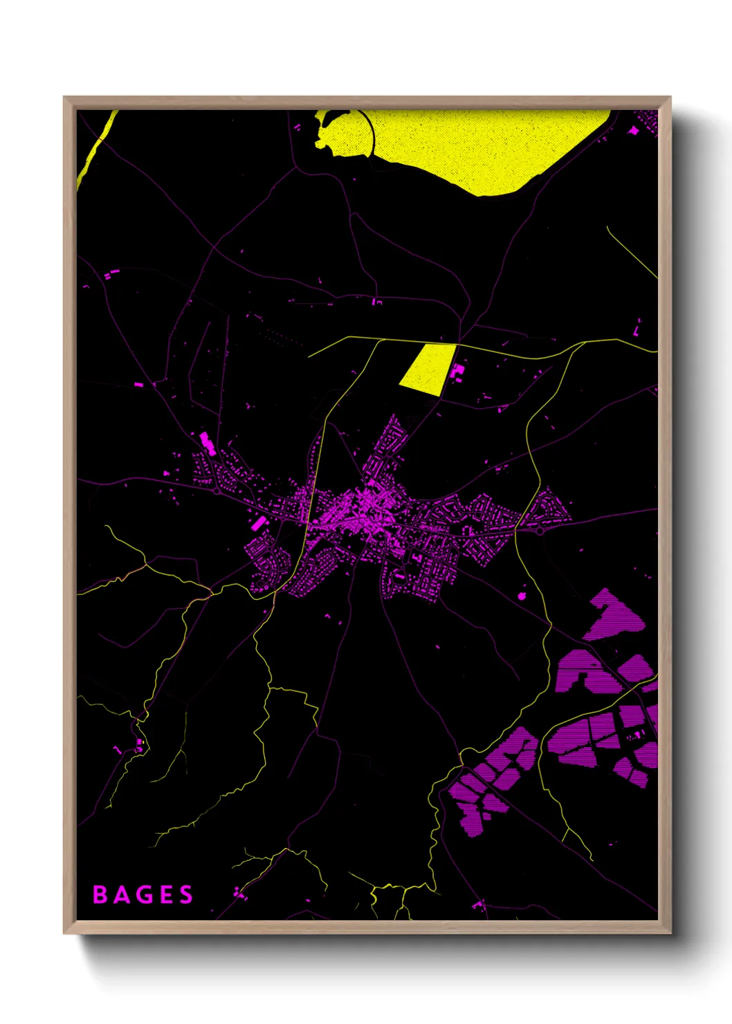 Une affiche de carte sur Bages