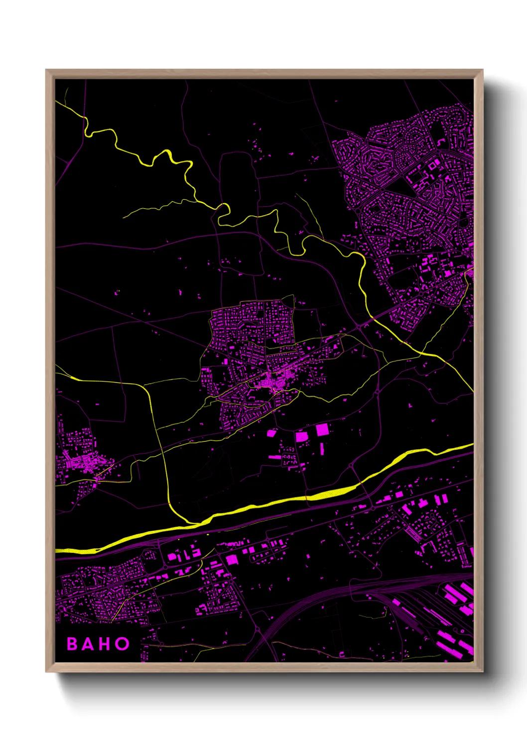 Une affiche de carte sur Baho