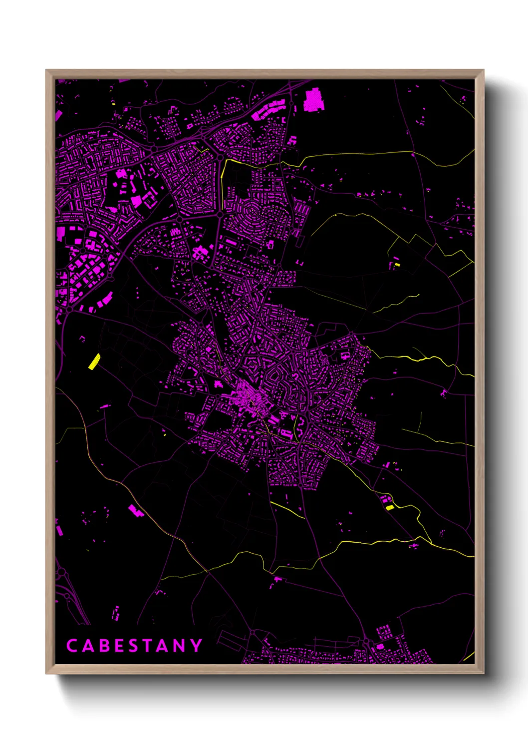 Une affiche de carte sur Cabestany