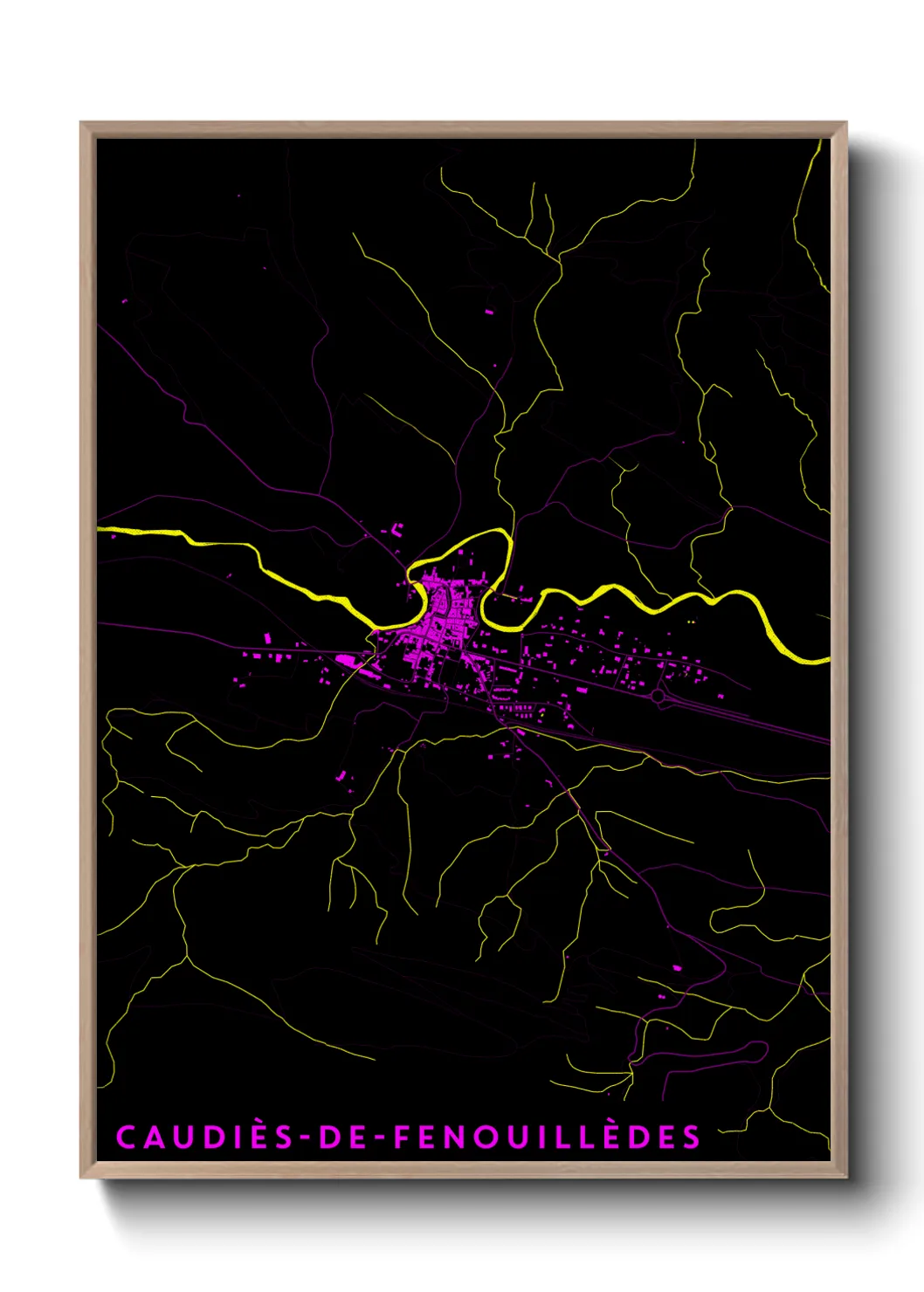 Une affiche de carte sur Caudiès-de-Fenouillèdes