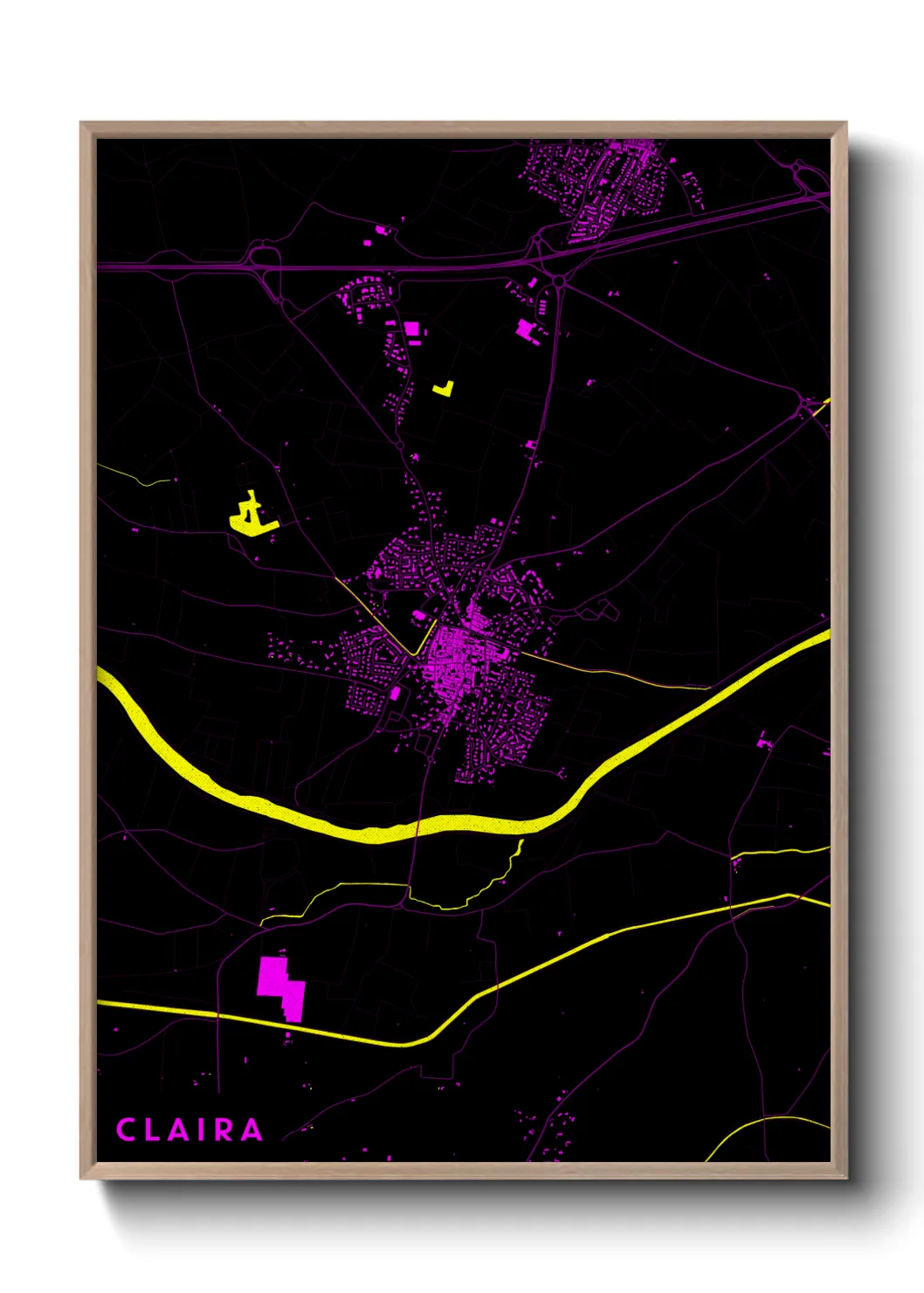 Une affiche de carte sur Claira