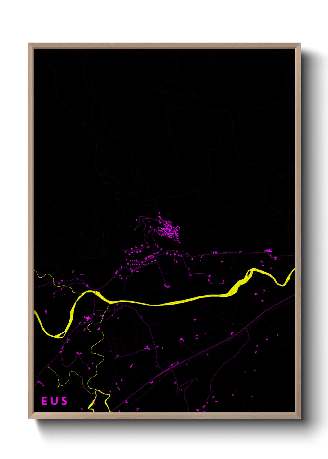 Une affiche de carte sur Eus