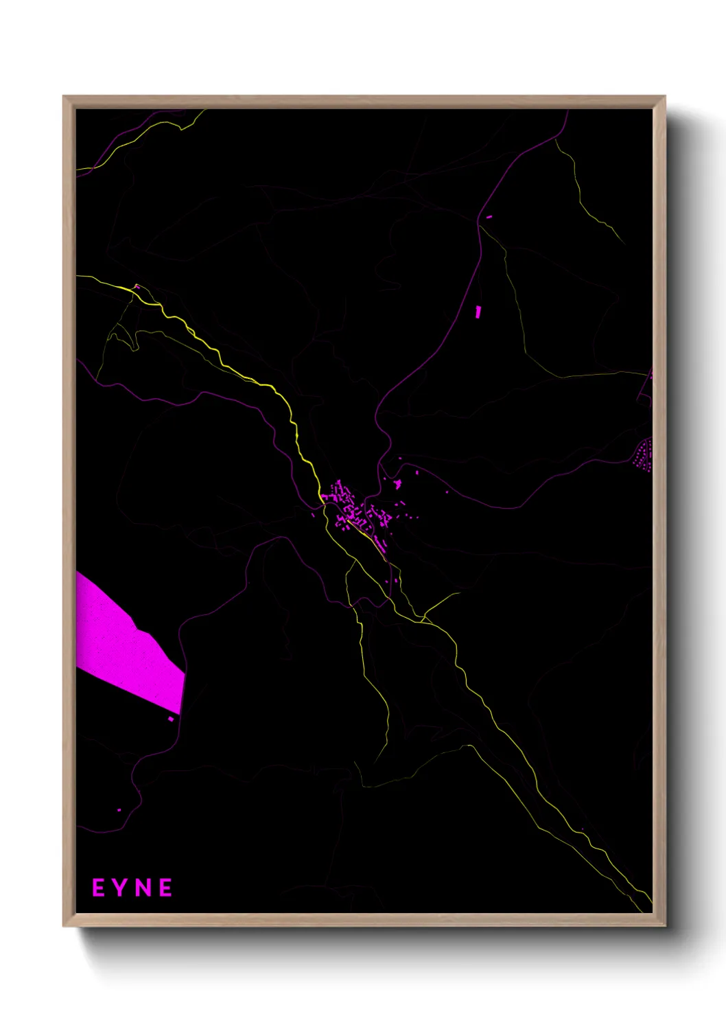 Une affiche de carte sur Eyne