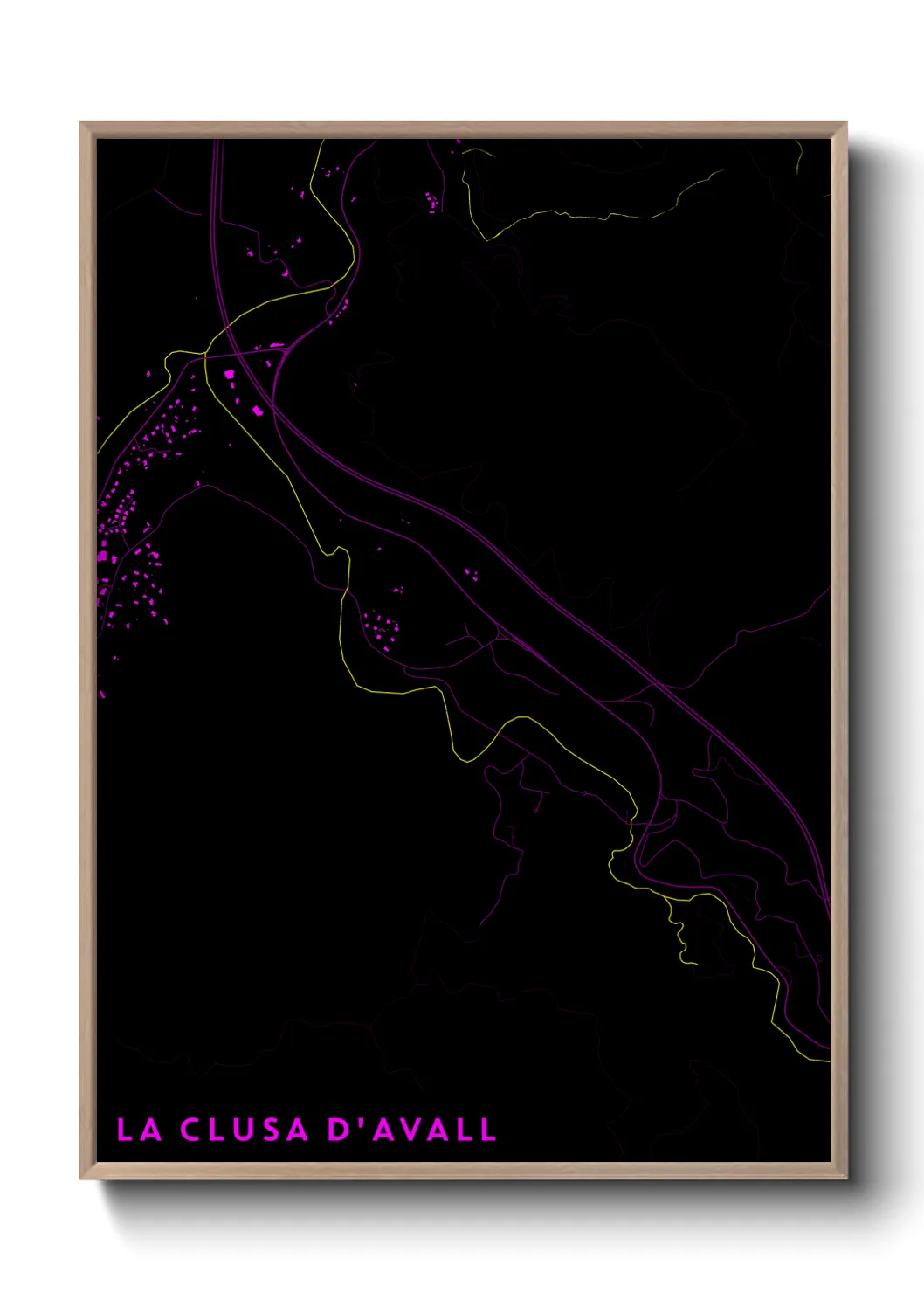Une affiche de carte sur la Clusa d'Avall