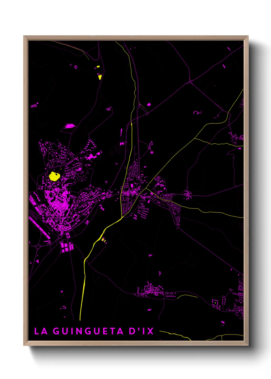 Une affiche de carte sur la Guingueta d'Ix