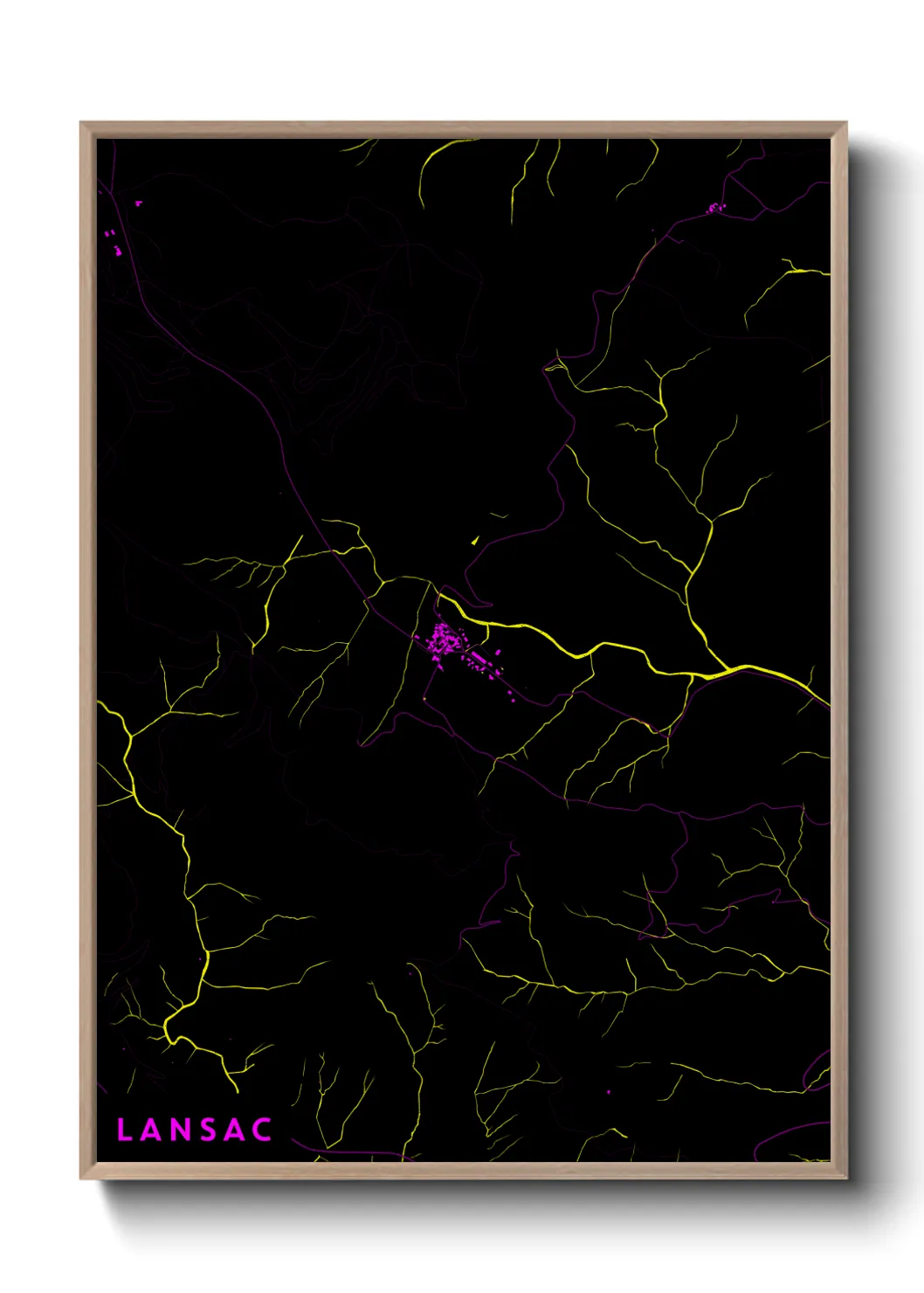 Une affiche de carte sur Lansac