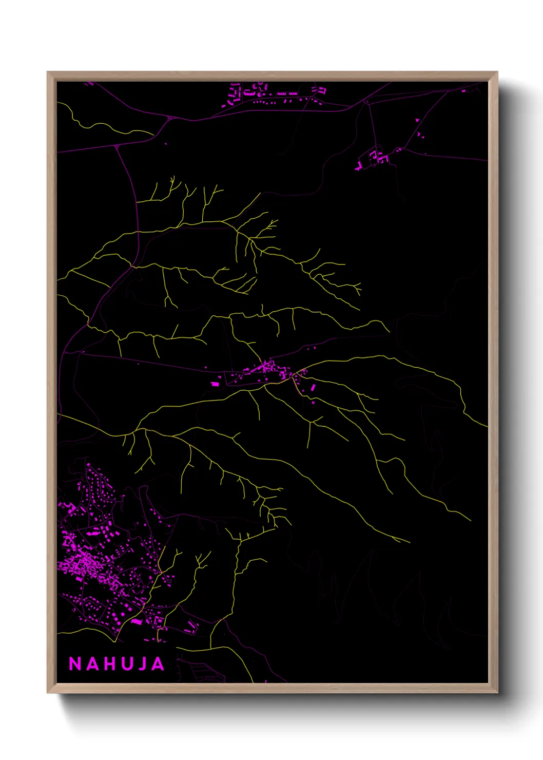 Une affiche de carte sur Nahuja