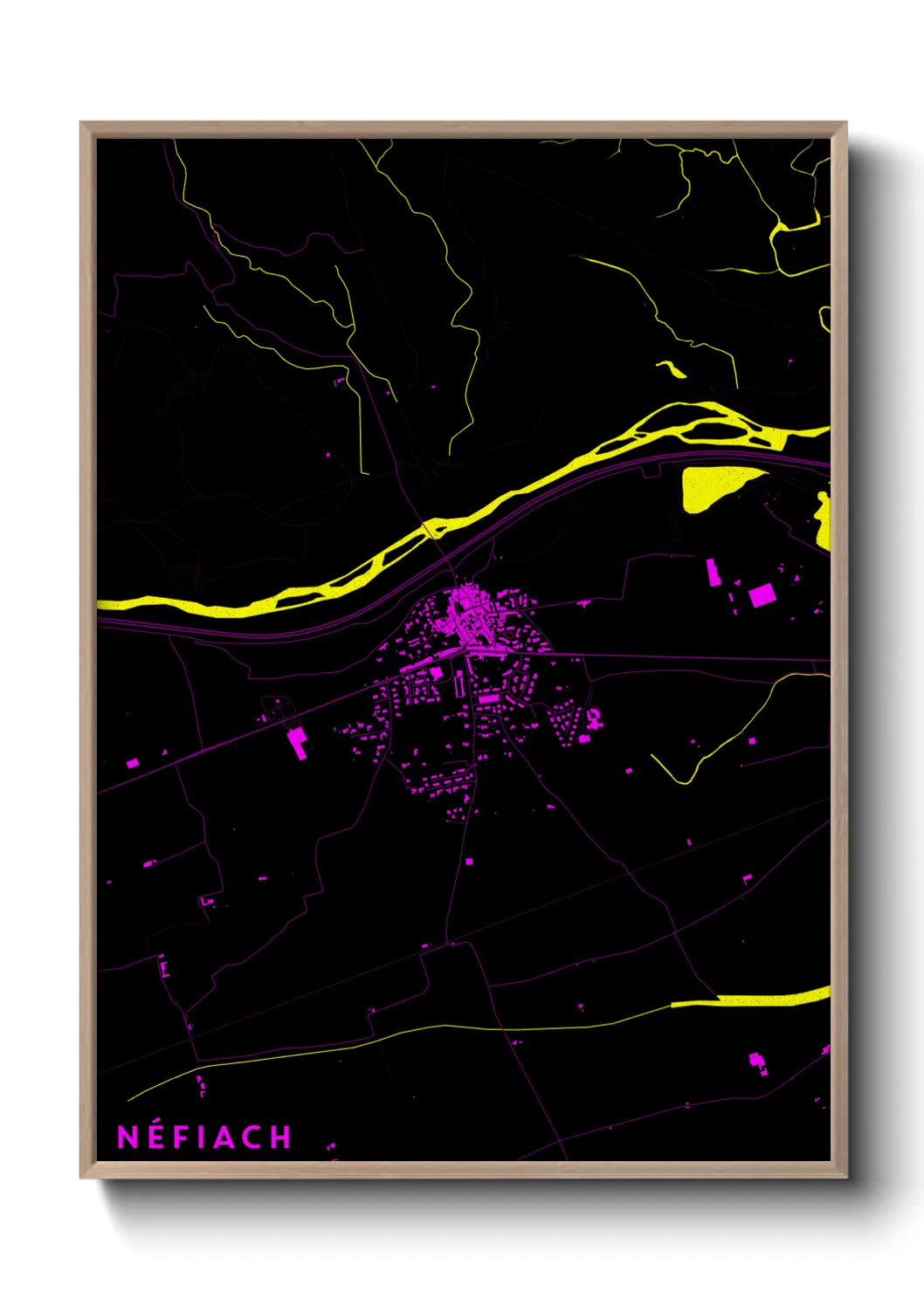 Une affiche de carte sur Néfiach