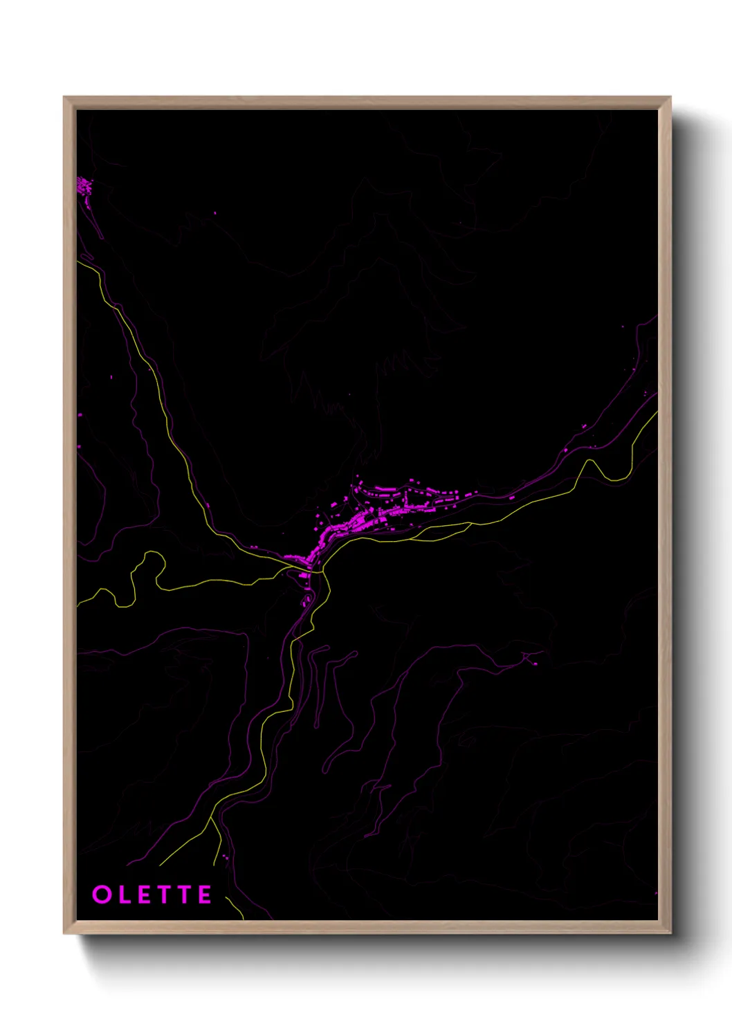 Une affiche de carte sur Olette