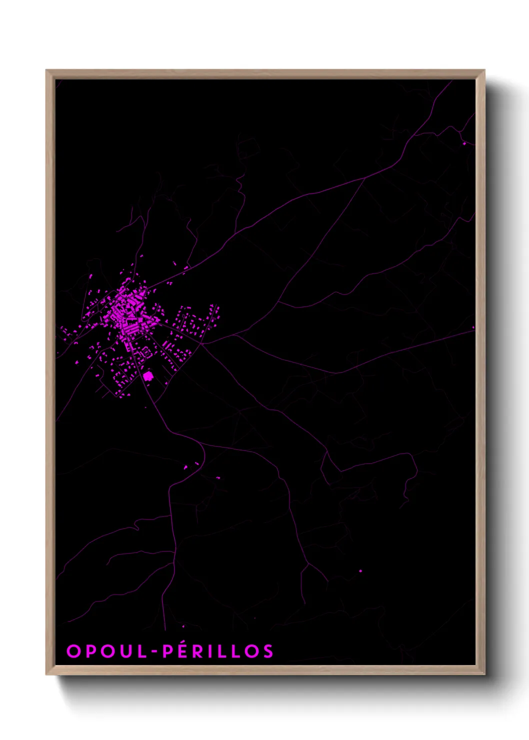 Une affiche de carte sur Opoul-Périllos