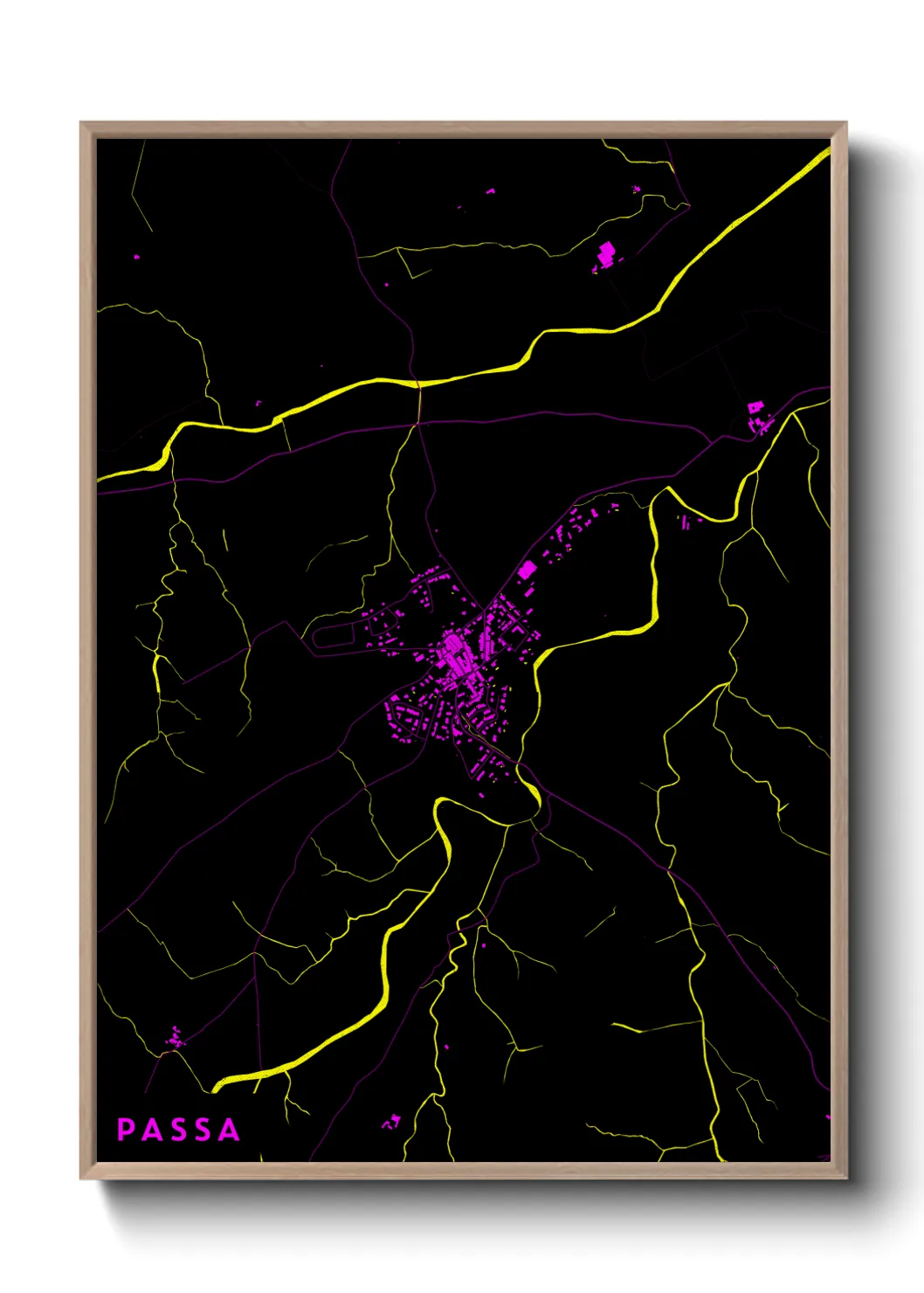 Une affiche de carte sur Passa