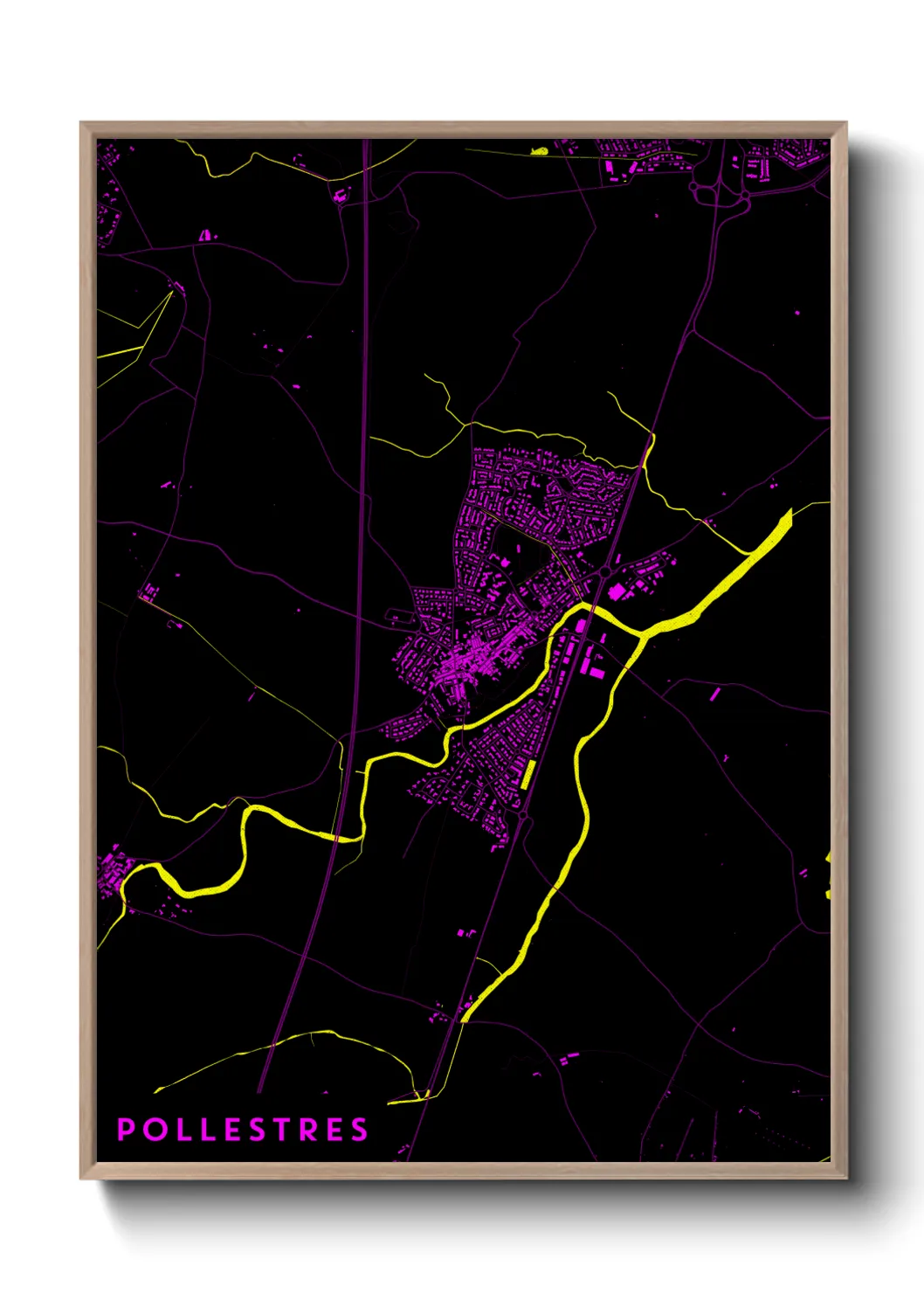 Une affiche de carte sur Pollestres