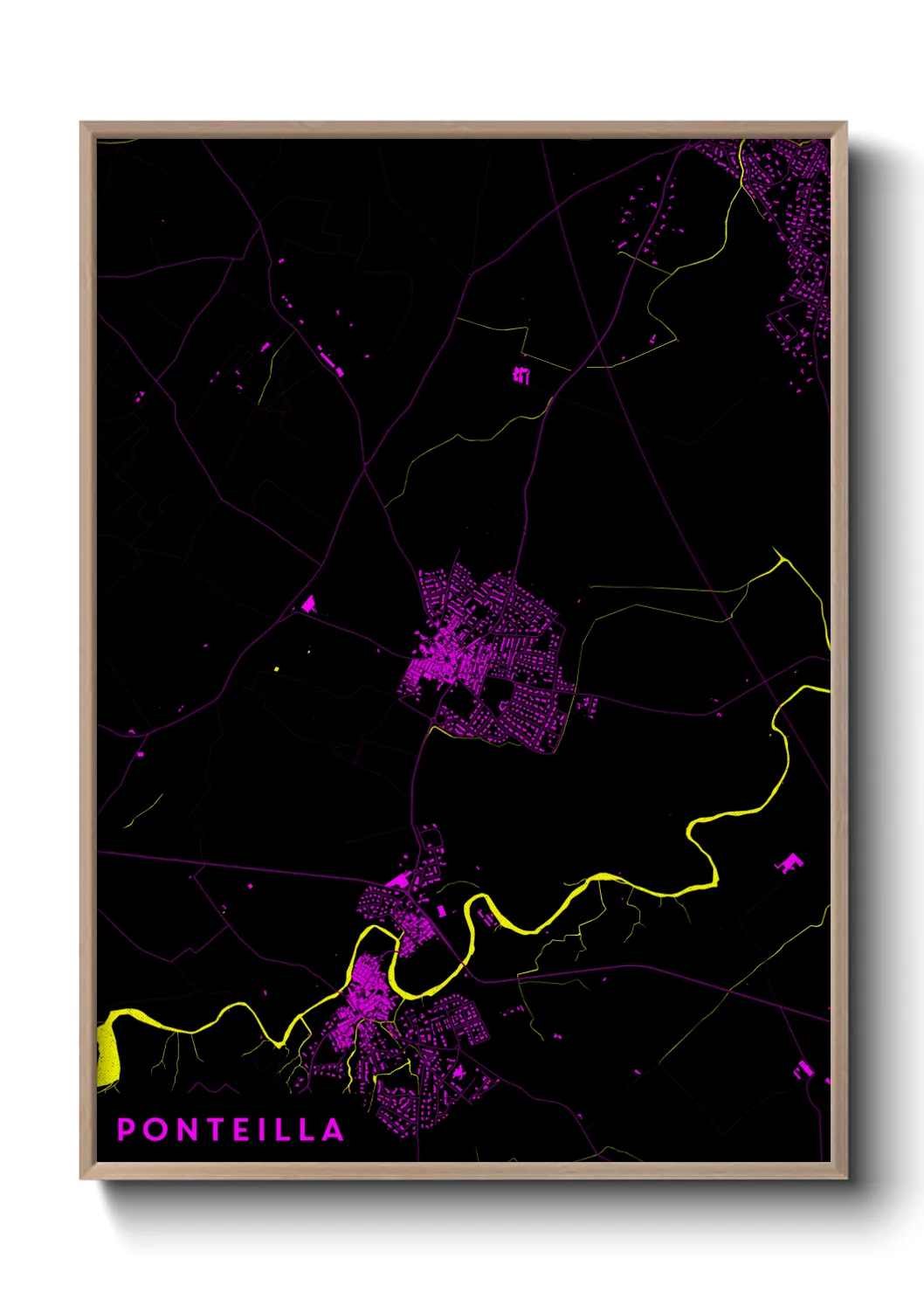 Une affiche de carte sur Ponteilla