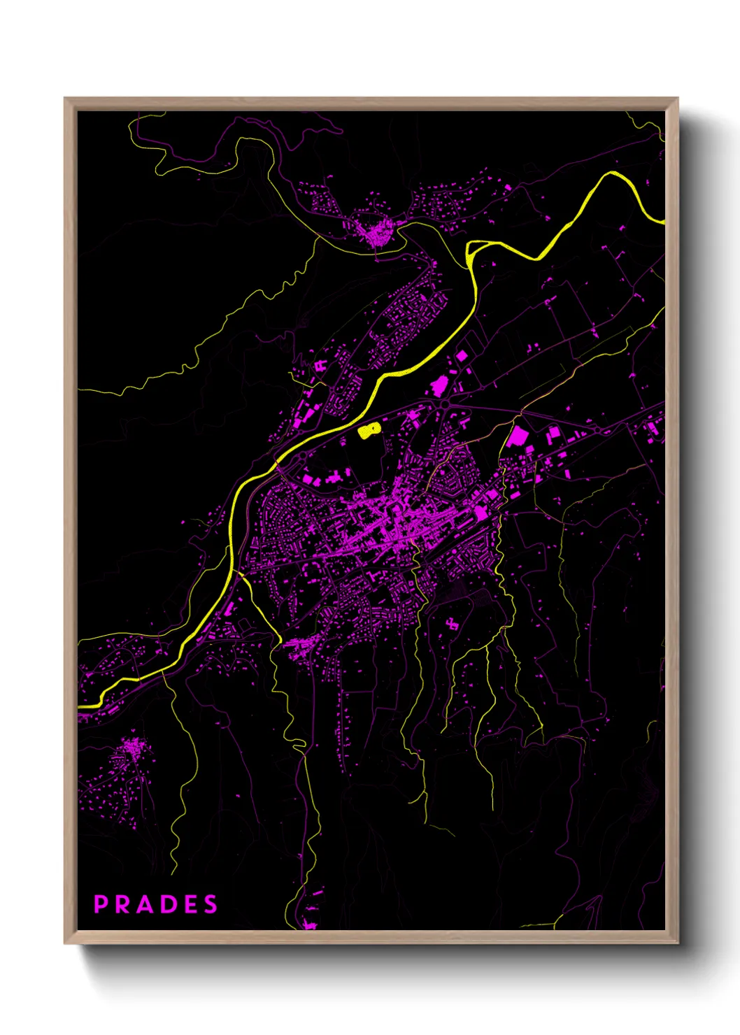 Une affiche de carte sur Prades