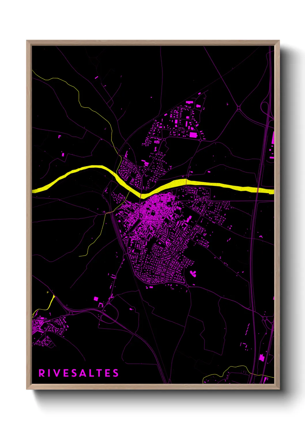 Une affiche de carte sur Rivesaltes