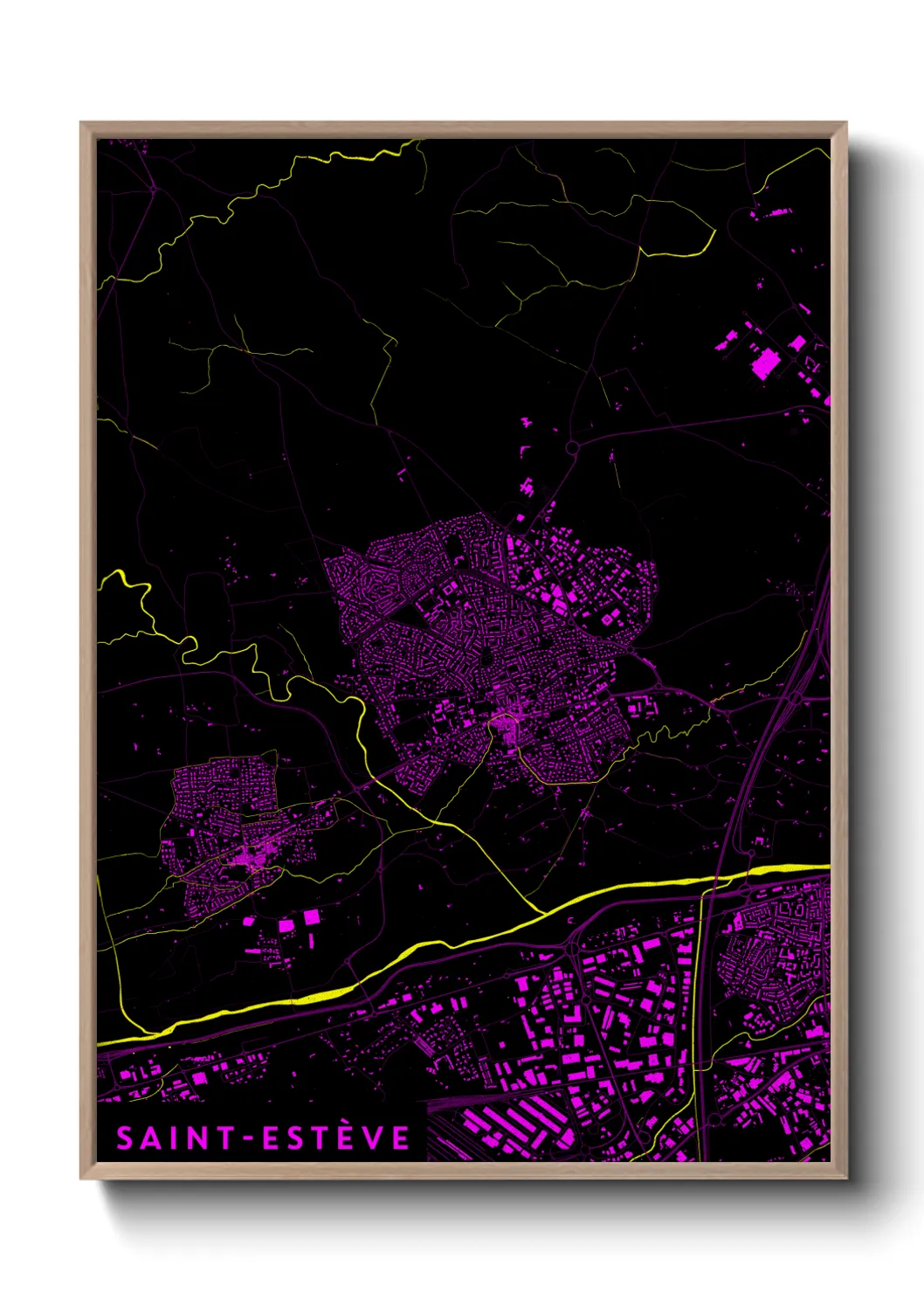 Une affiche de carte sur Saint-Estève