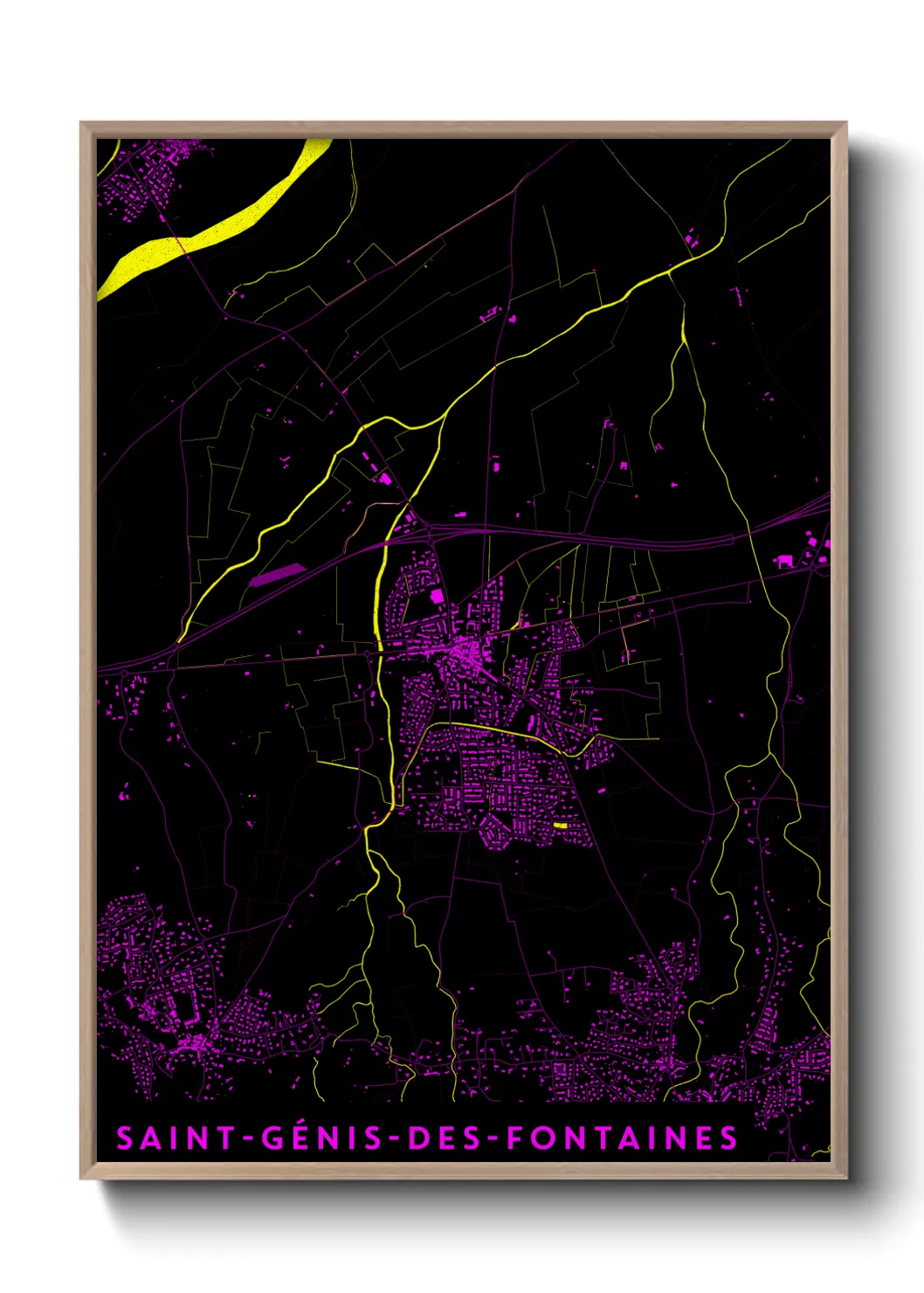 Un poster carteSaint-Génis-des-Fontaines
