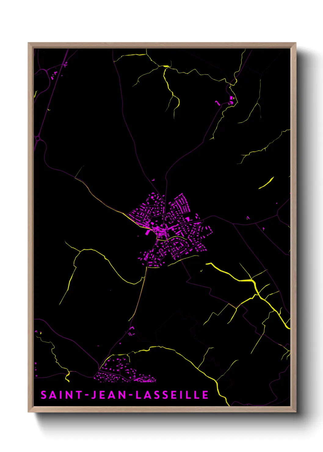 Une affiche de carte sur Saint-Jean-Lasseille