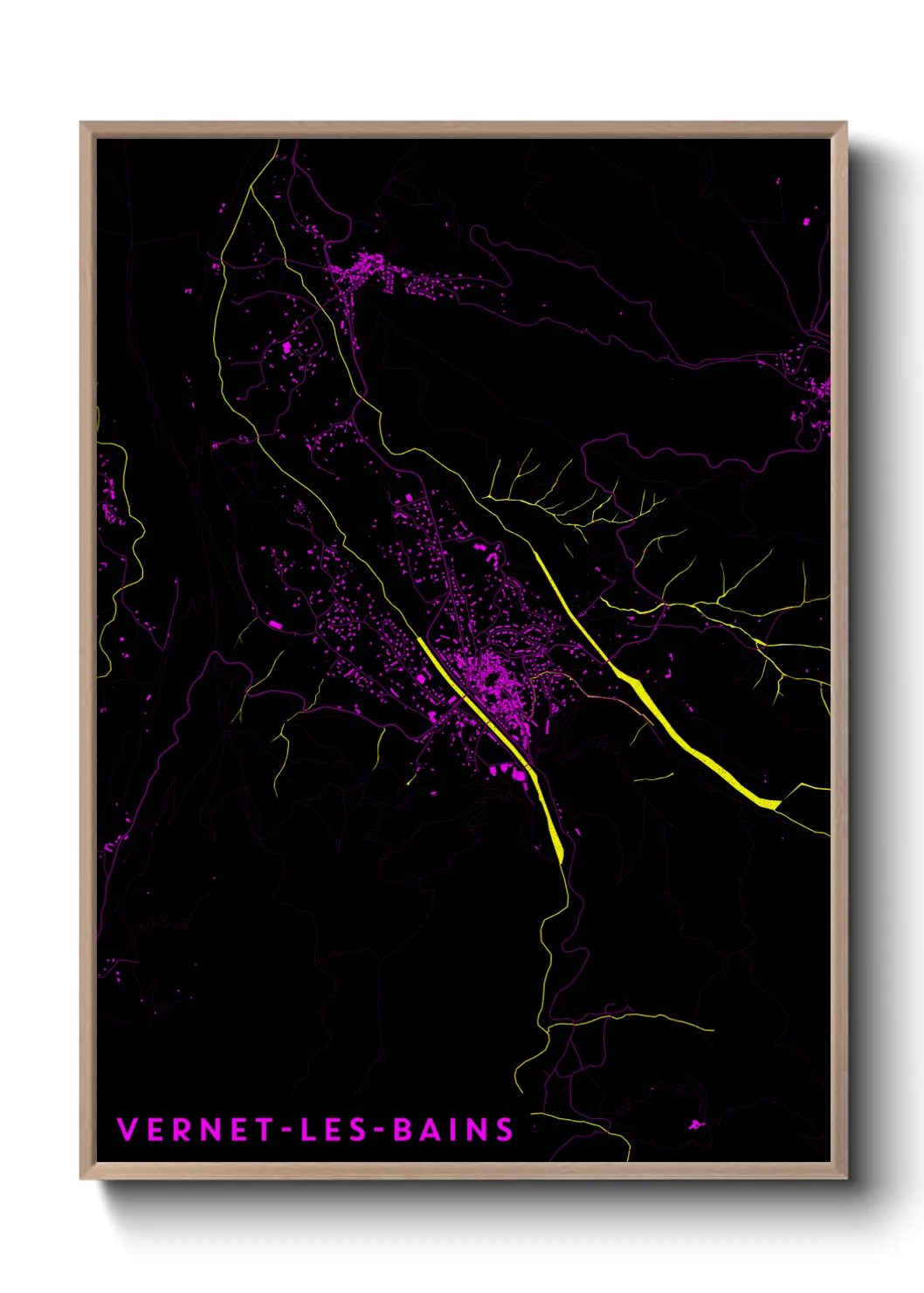 Une affiche de carte sur Vernet-les-Bains