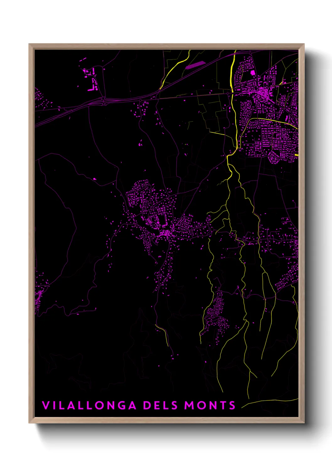 Une affiche de carte sur Vilallonga dels Monts
