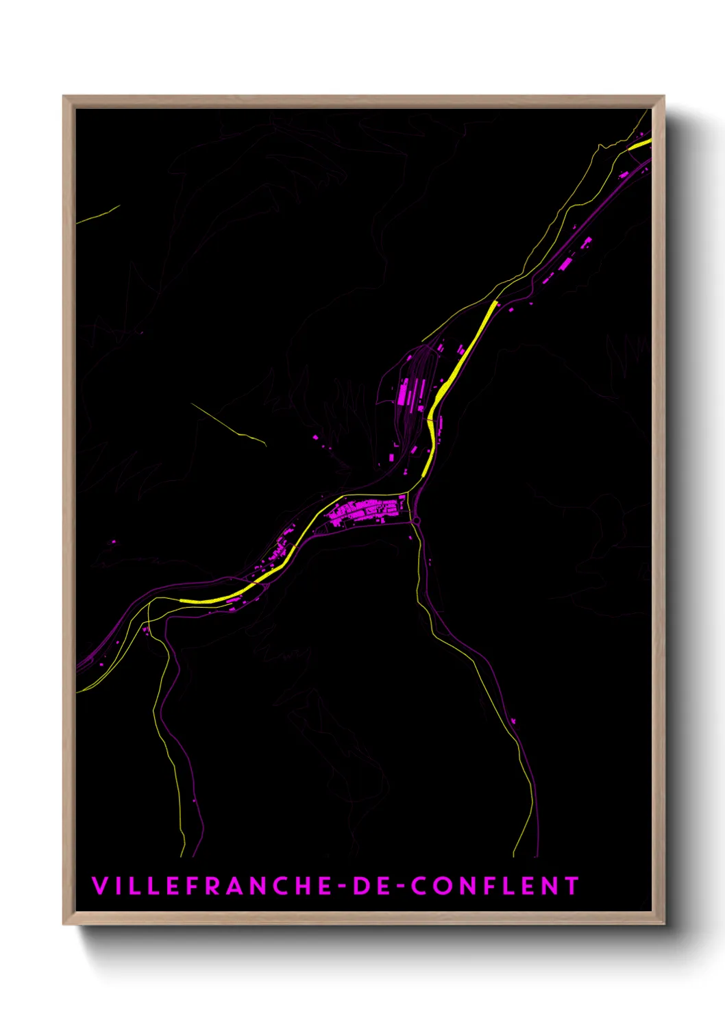 Une affiche de carte sur Villefranche-de-Conflent