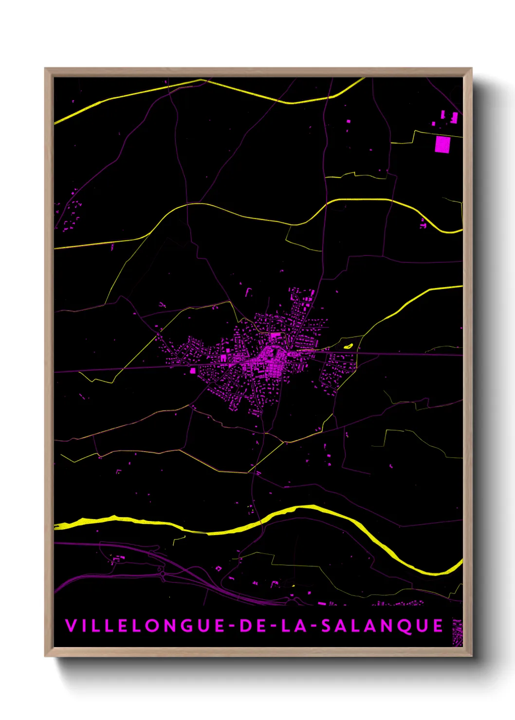 Une affiche de carte sur Villelongue-de-la-Salanque