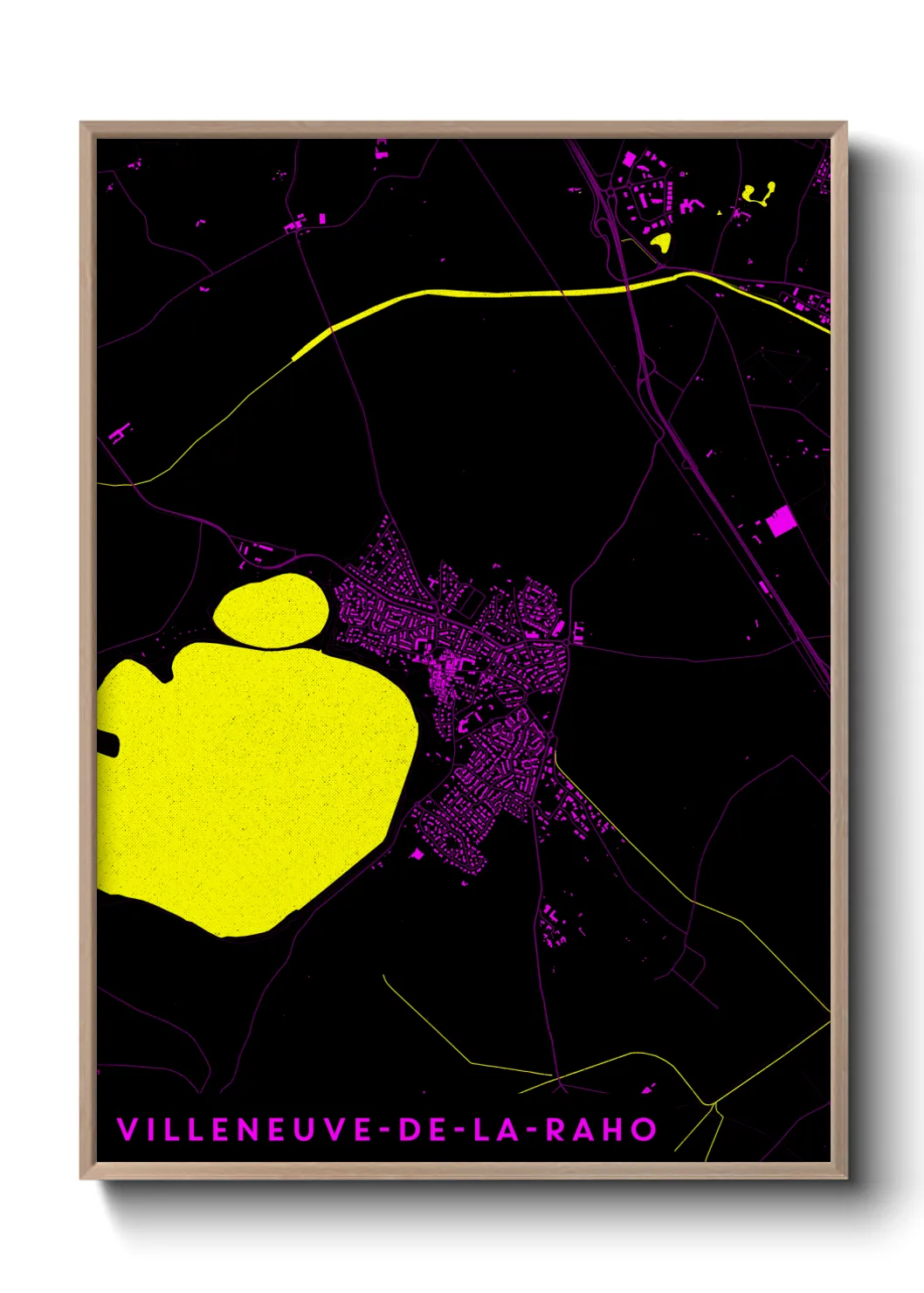 Une affiche de carte sur Villeneuve-de-la-Raho