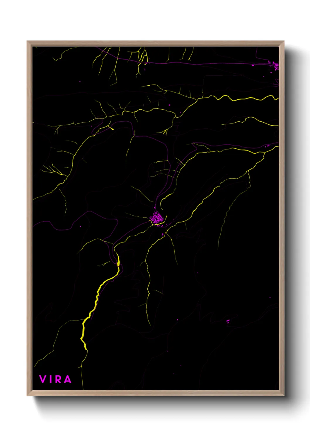 Une affiche de carte sur Vira